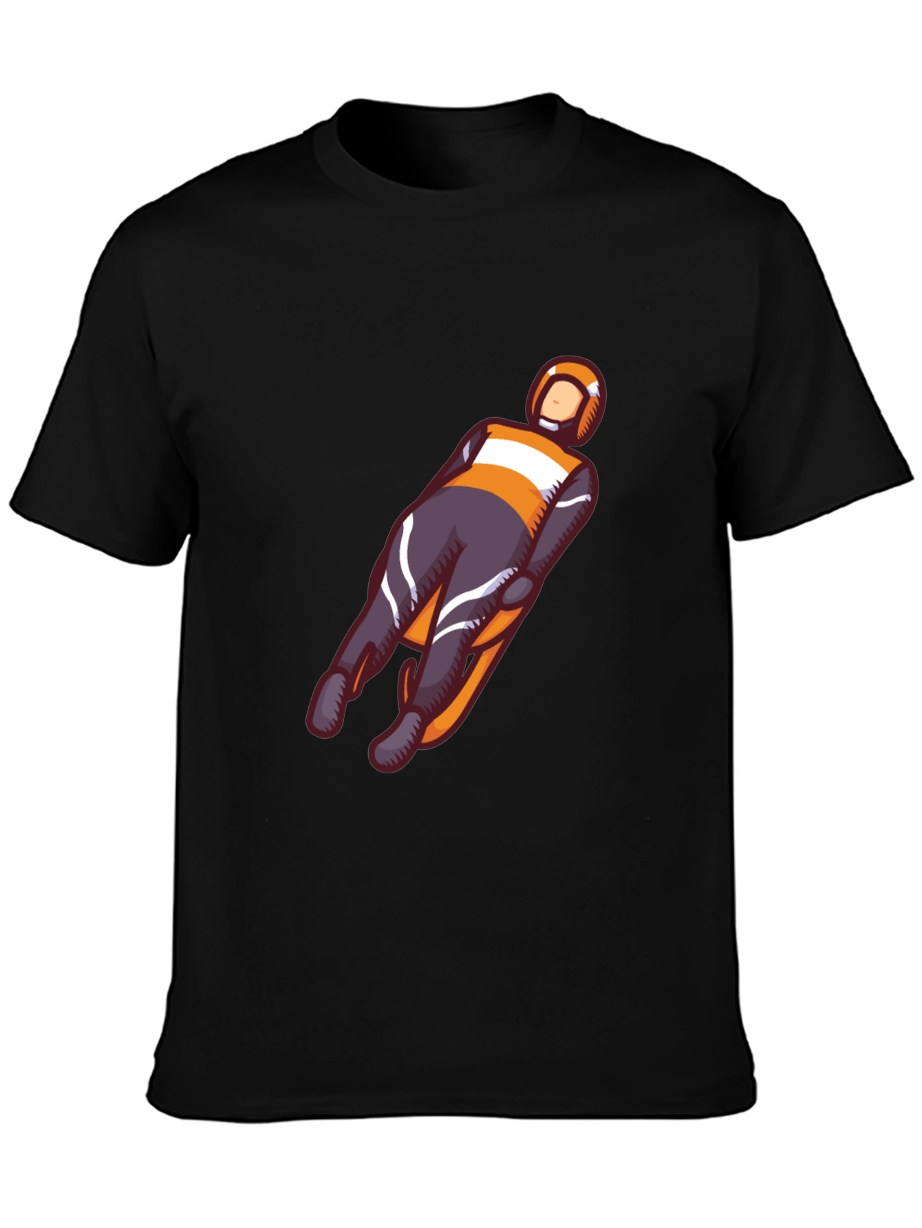 Luge T-Shirt: Black Cotton Graphic Tee
