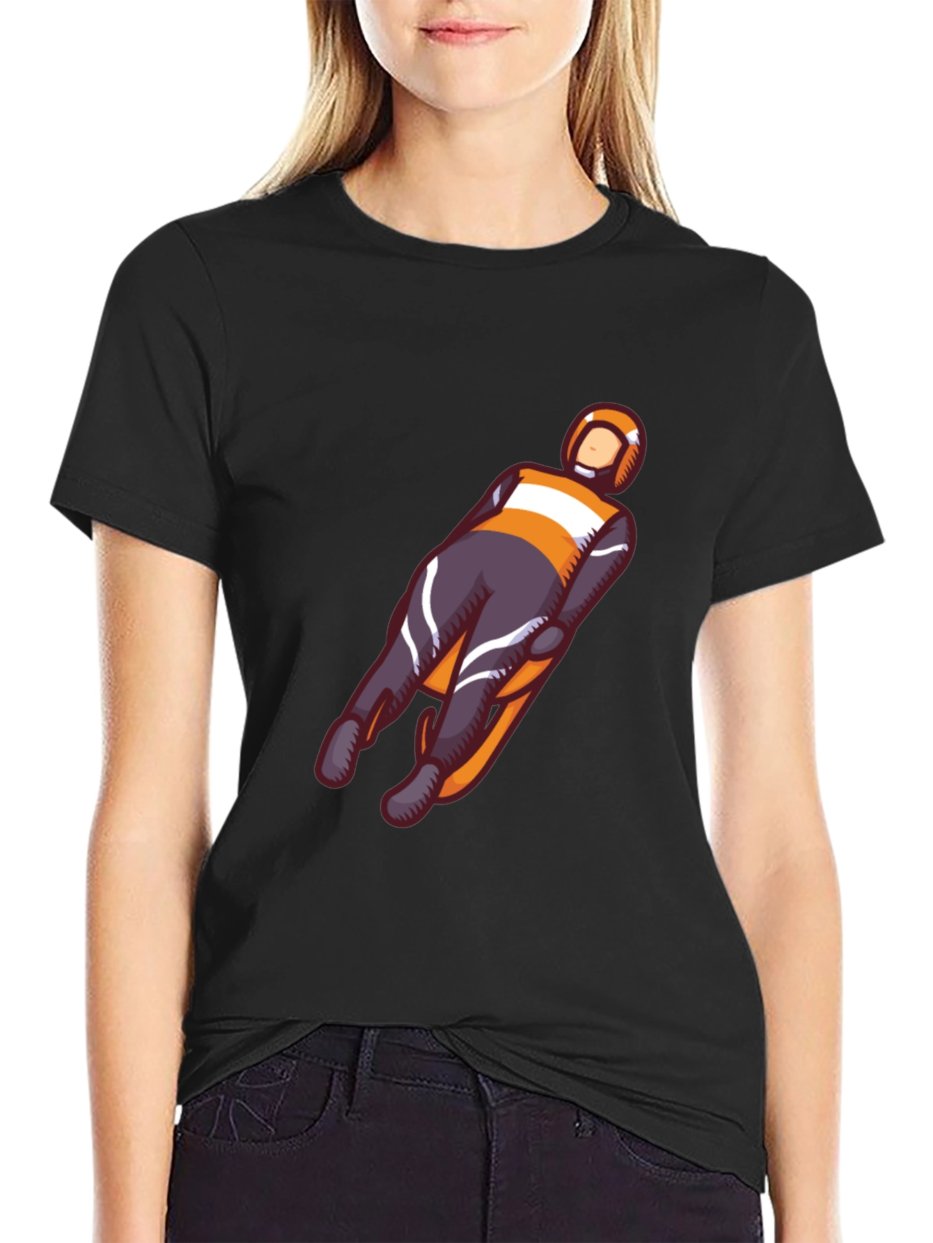 Luge T-Shirt: Black Cotton Graphic Tee
