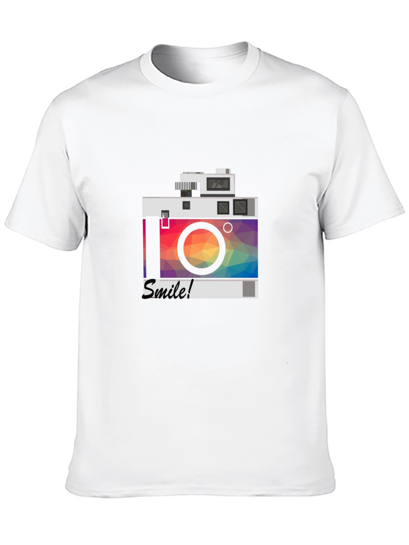 Stylish Camera Graphic Tee - Smile!