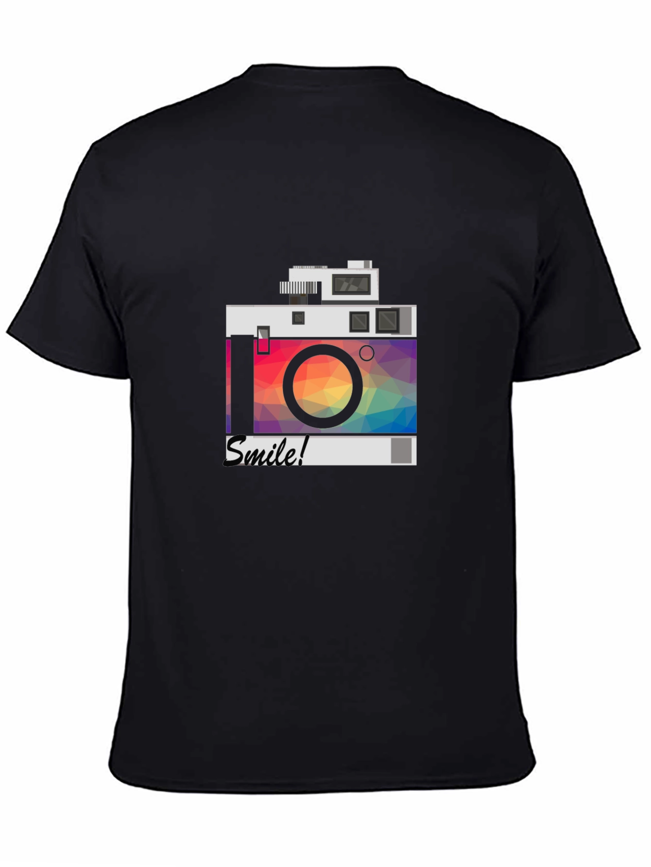 Stylish Camera Graphic Tee - Smile!