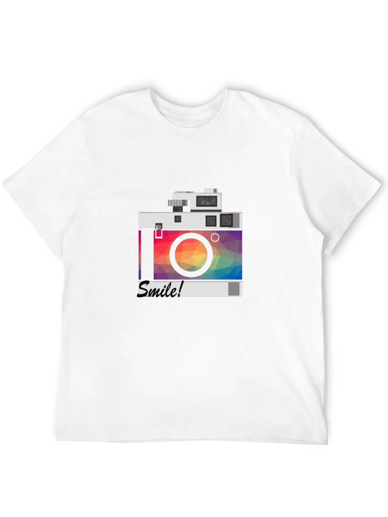 Stylish Camera Graphic Tee - Smile!