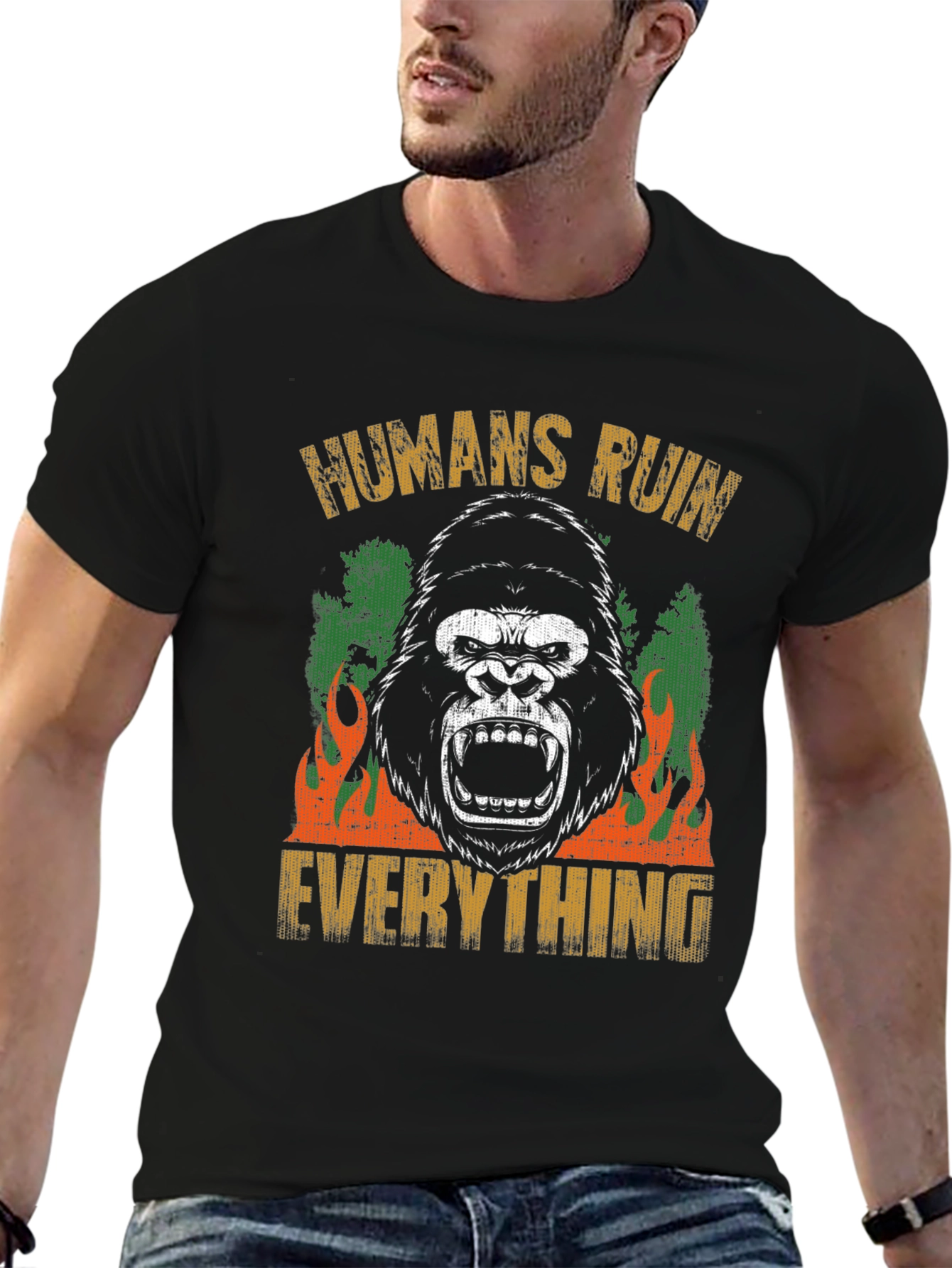 Humans Ruin Everything Gorilla Graphic Tee