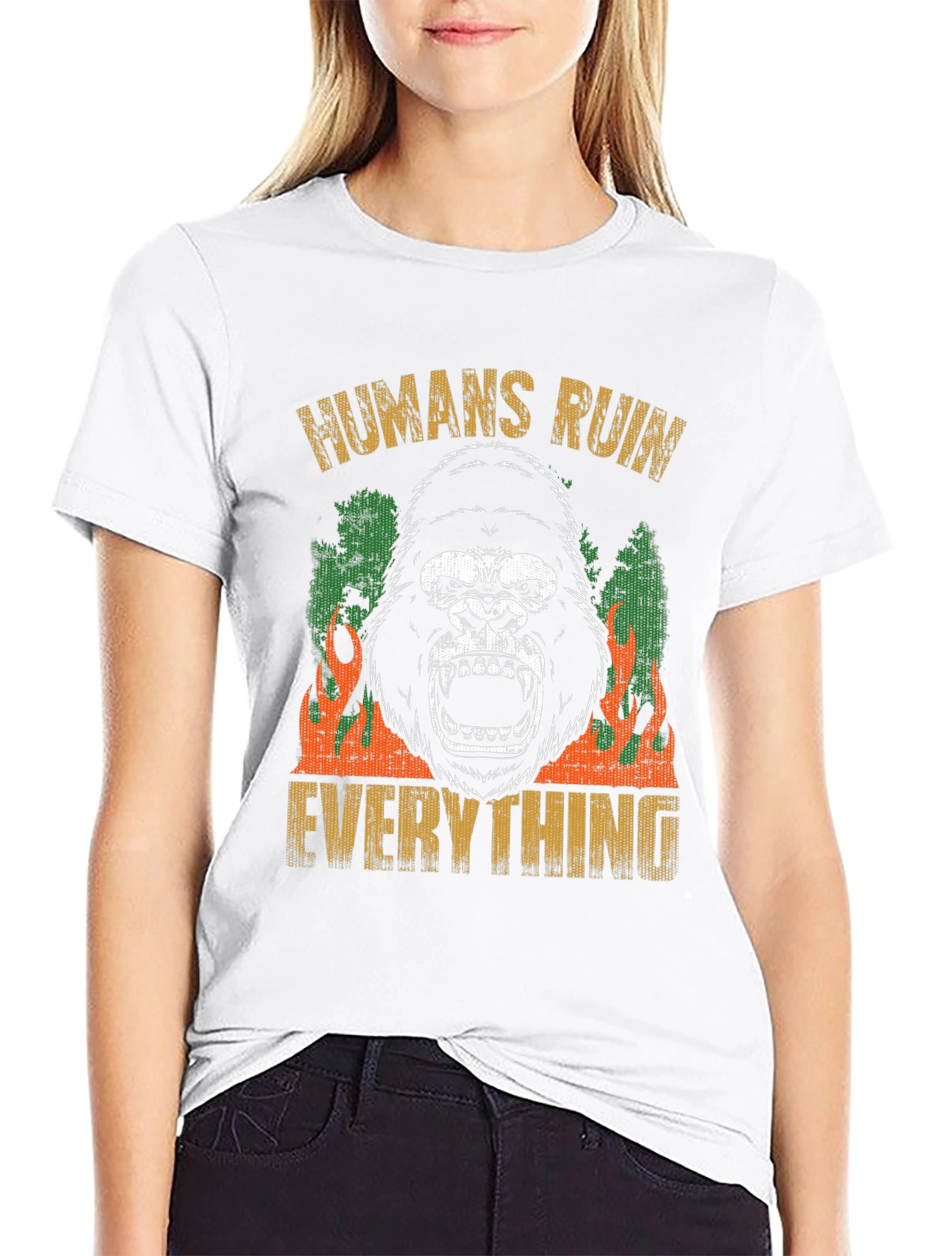Humans Ruin Everything Gorilla Graphic Tee