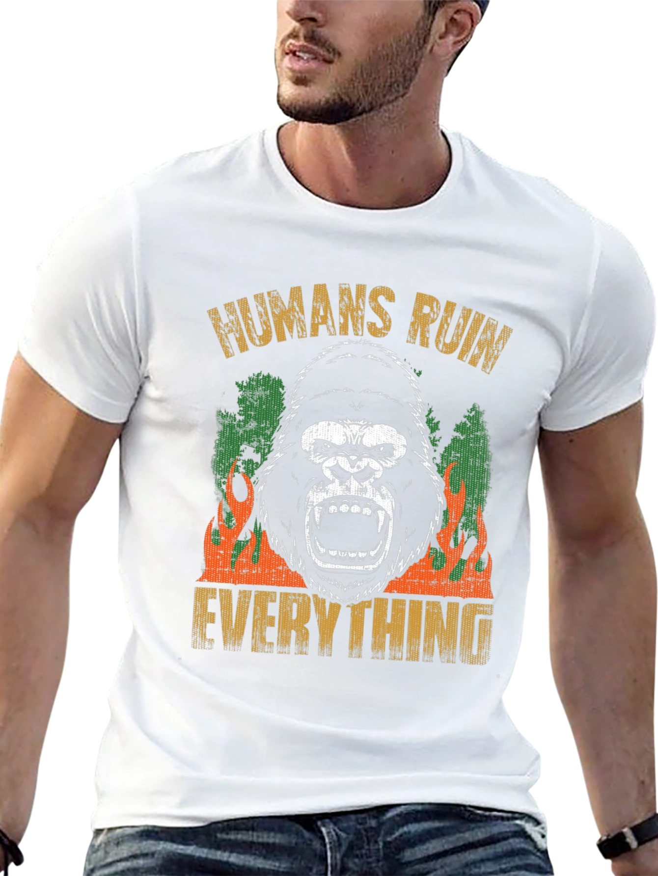 Humans Ruin Everything Gorilla Graphic Tee