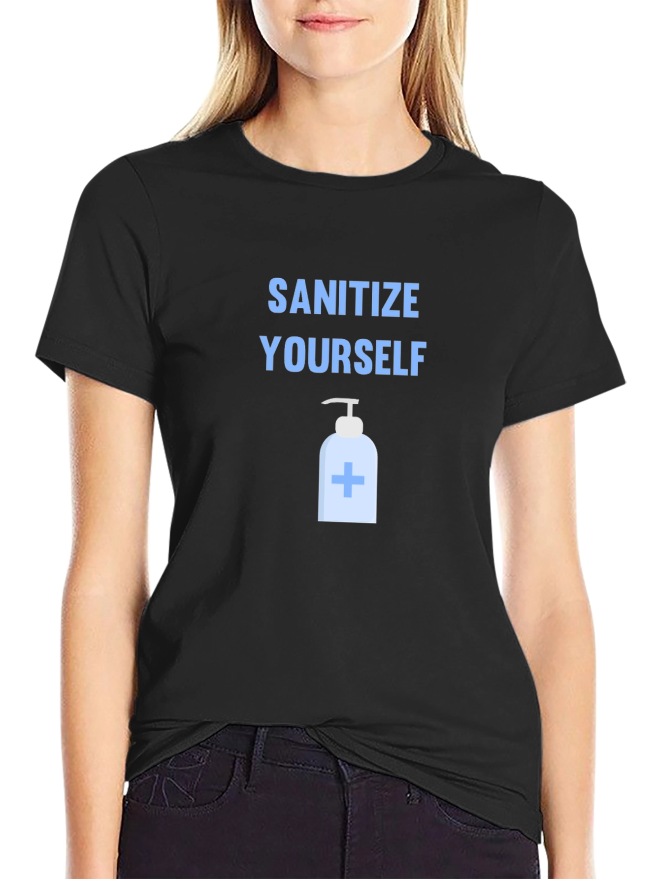 Sanitize Yourself Graphic Tee - Black Cotton T-Shirt