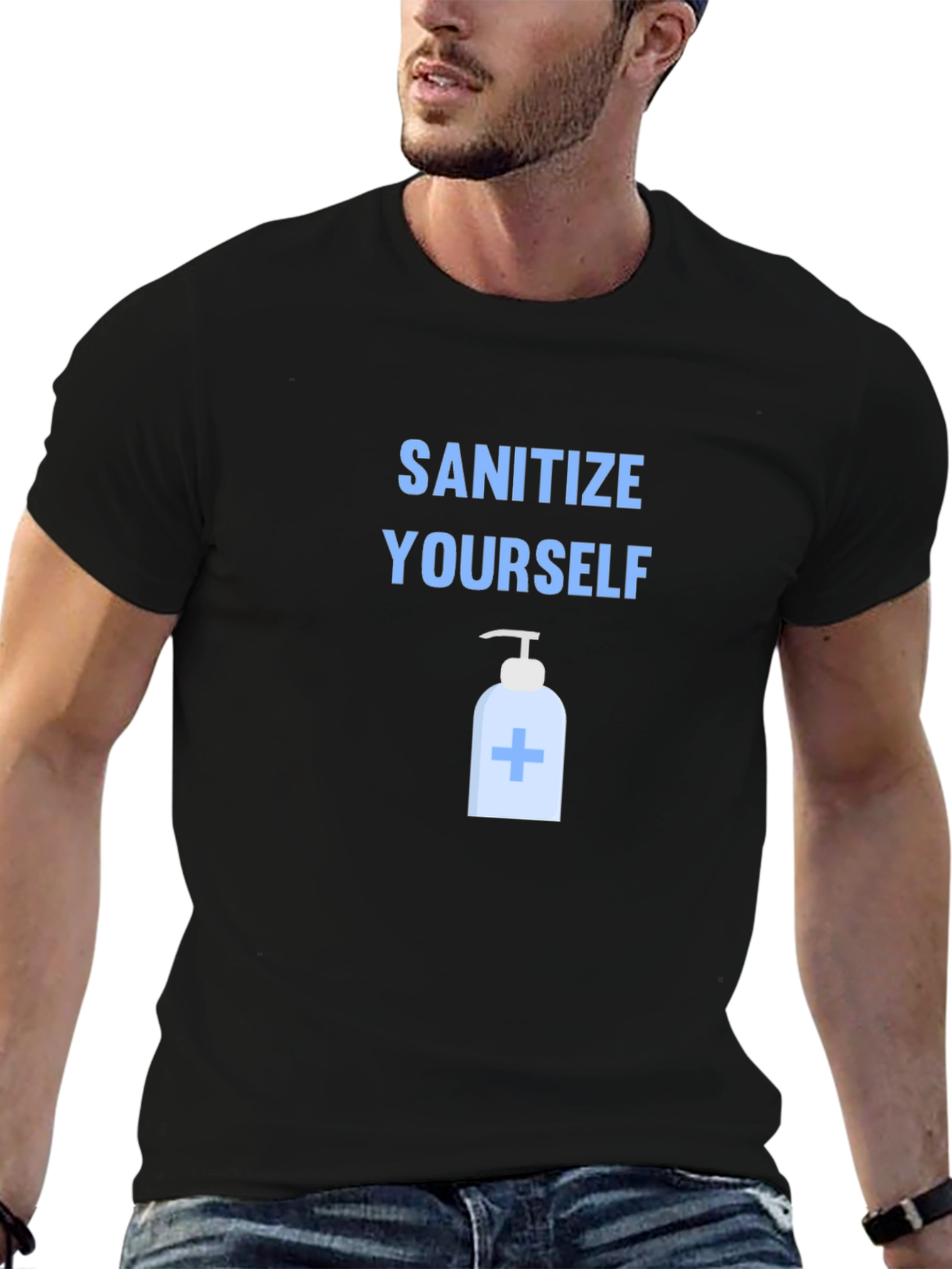 Sanitize Yourself Graphic Tee - Black Cotton T-Shirt