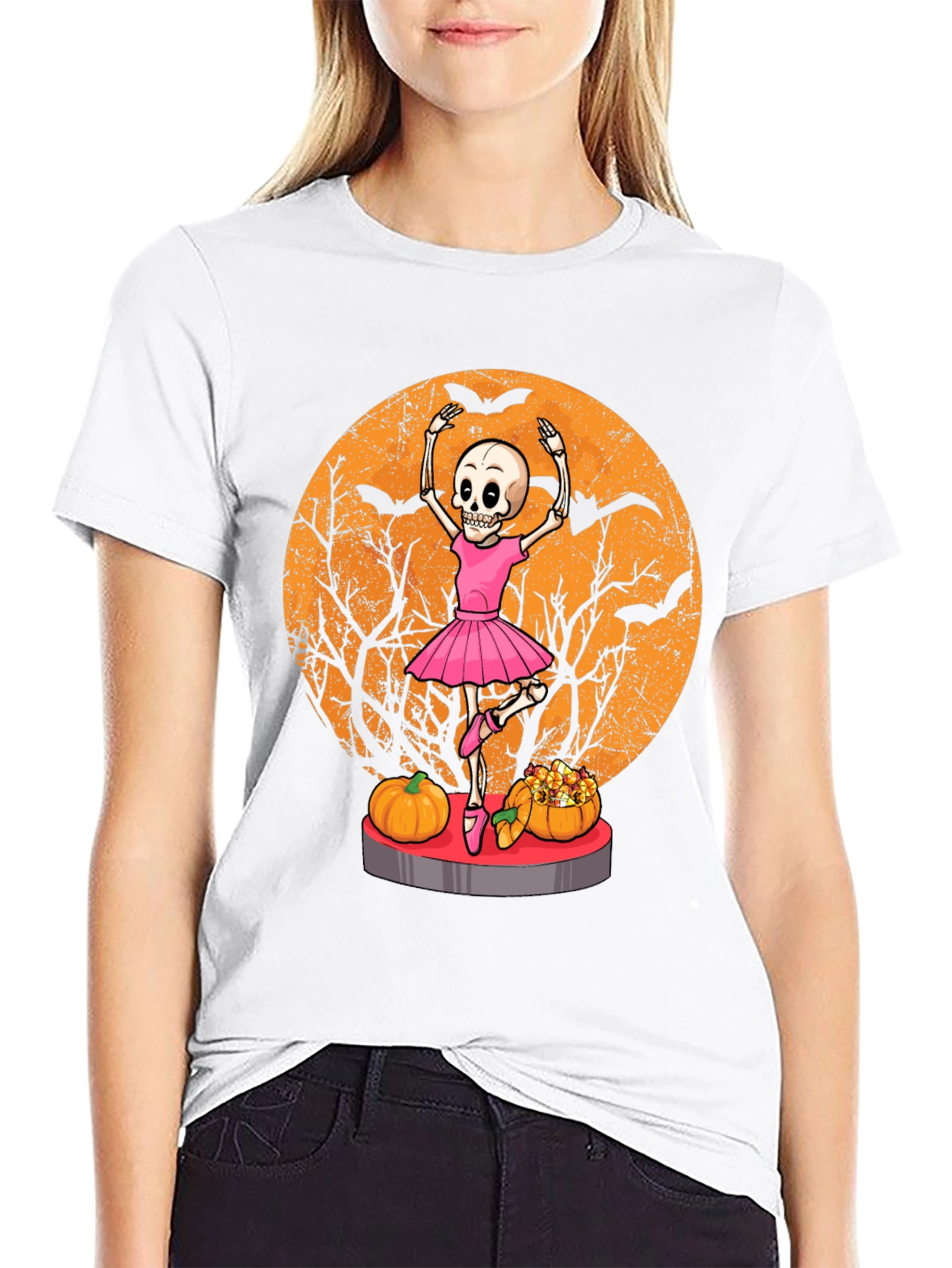 Halloween Skeleton Ballerina T-Shirt