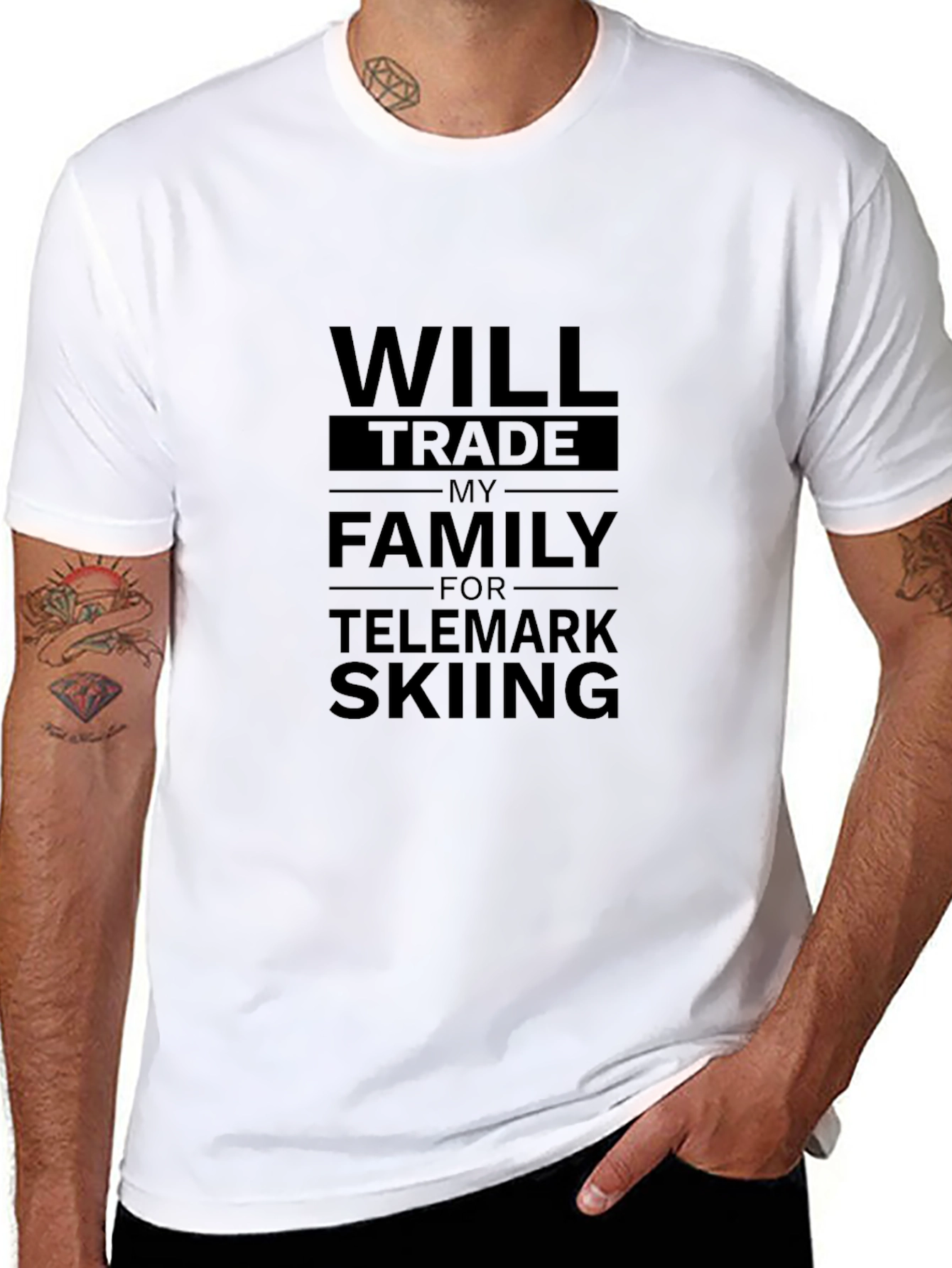 Funny Telemark Skiing Graphic Tee
