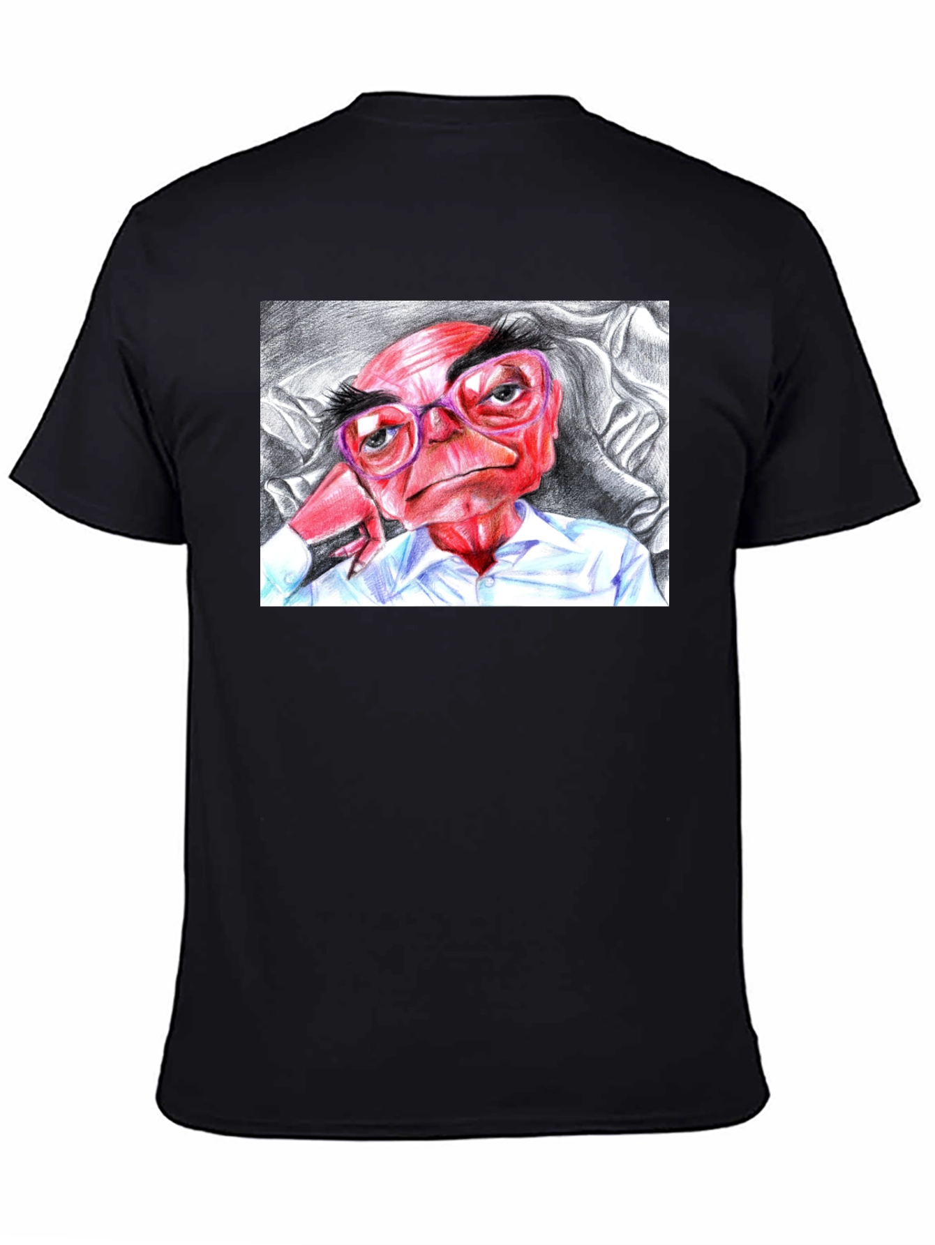 Cartoon Character Graphic Tee - Black
