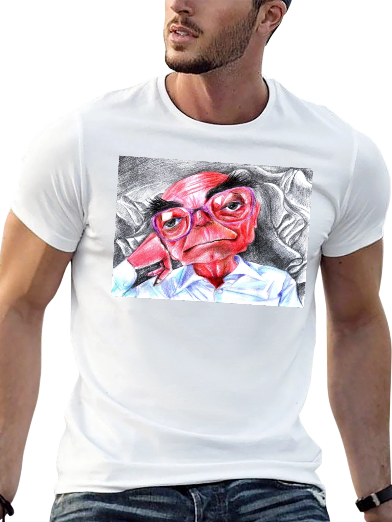Cartoon Character Graphic Tee - Black
