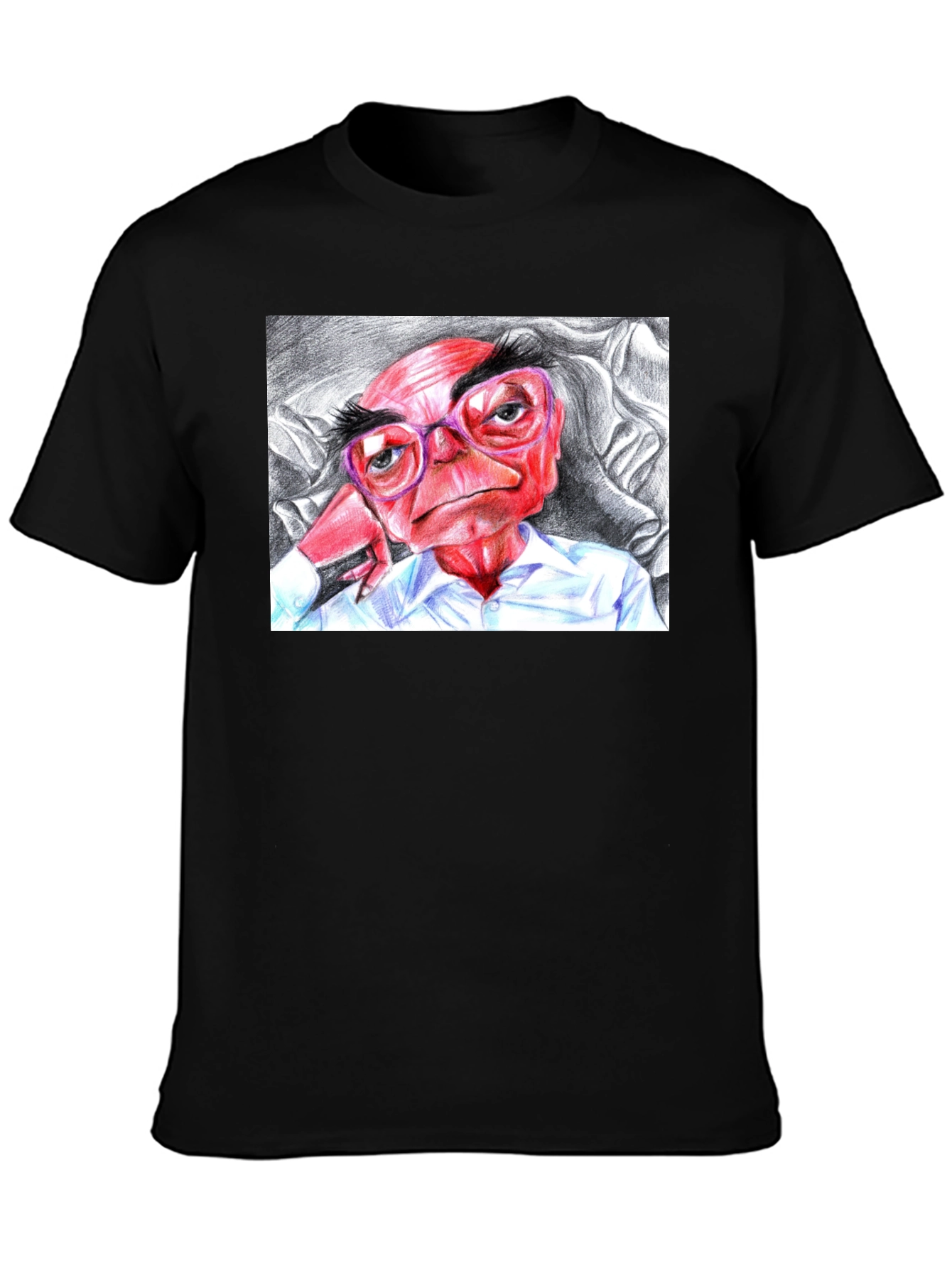 Cartoon Character Graphic Tee - Black