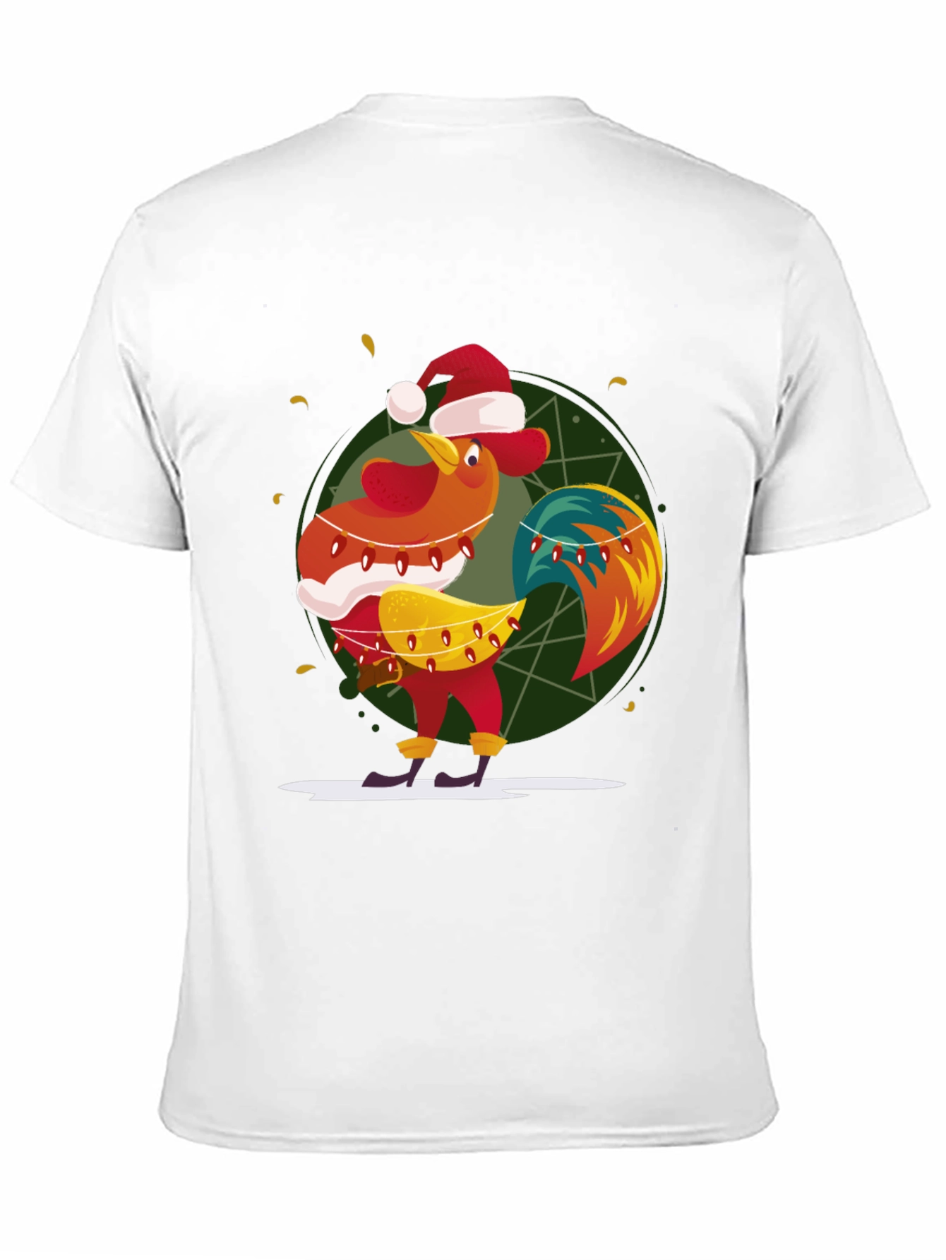 Festive Rooster Graphic Tee - Holiday Fun!