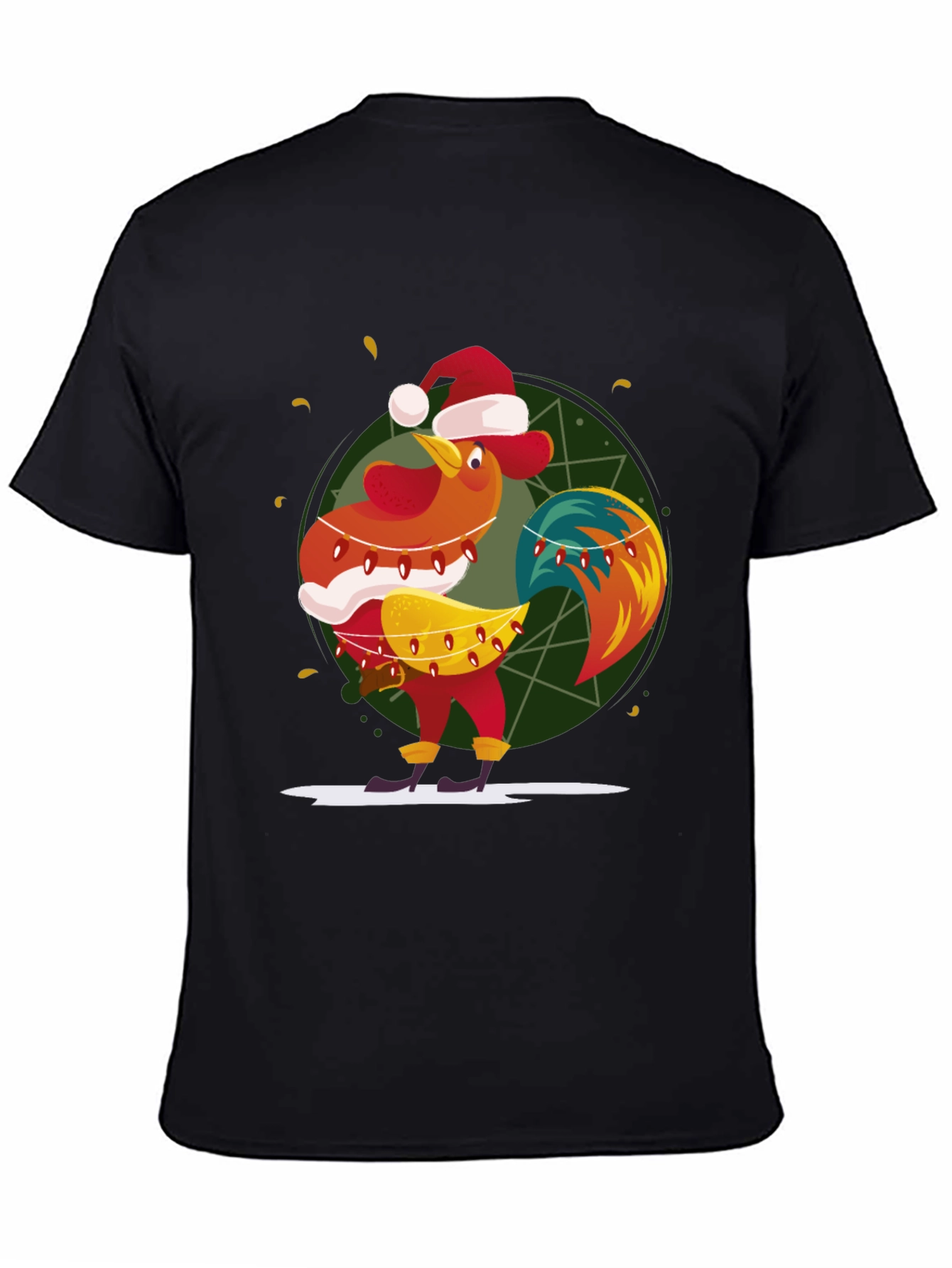 Festive Rooster Graphic Tee - Holiday Fun!