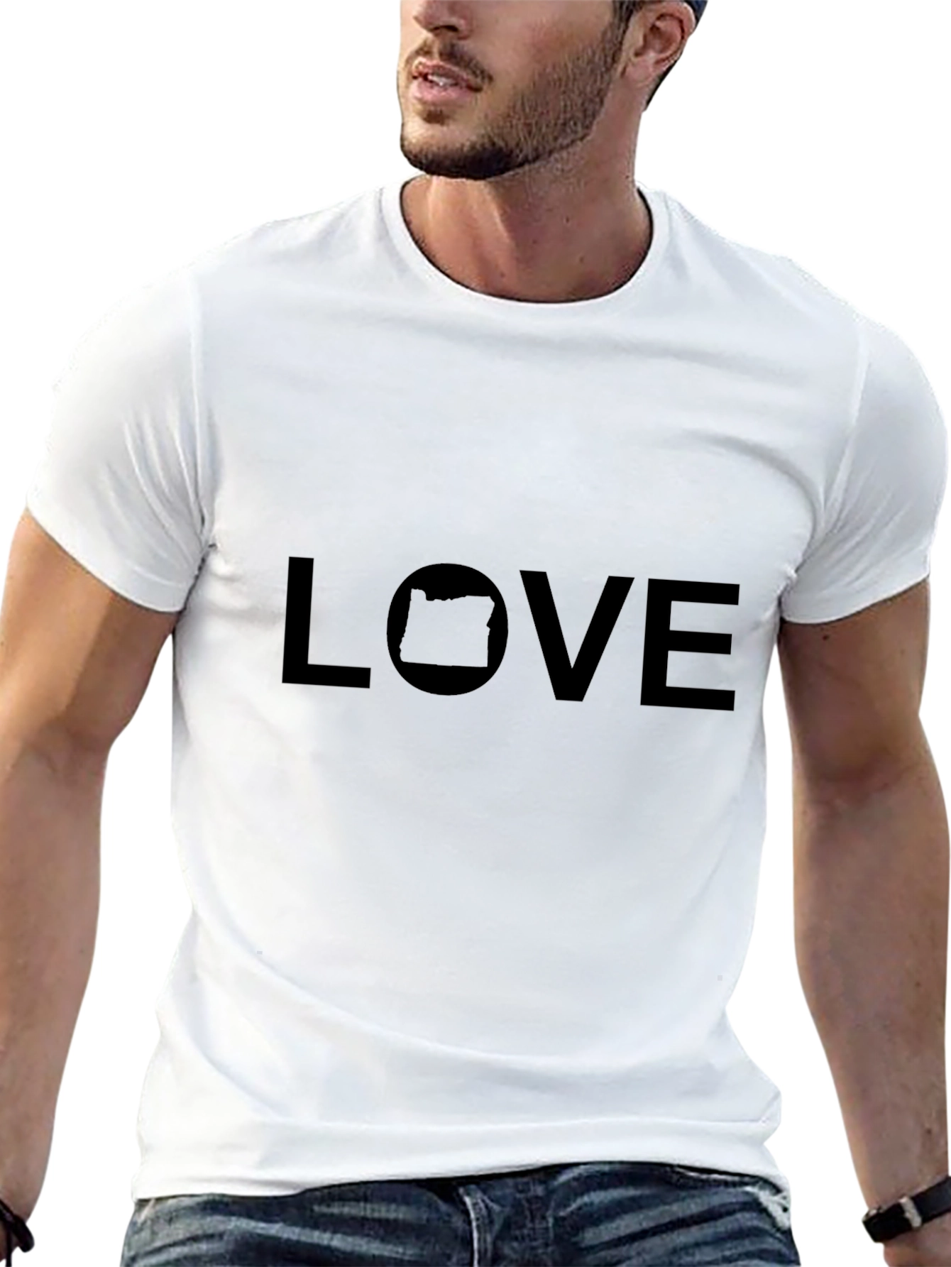 Oregon Love Graphic Tee - Black Cotton T-Shirt