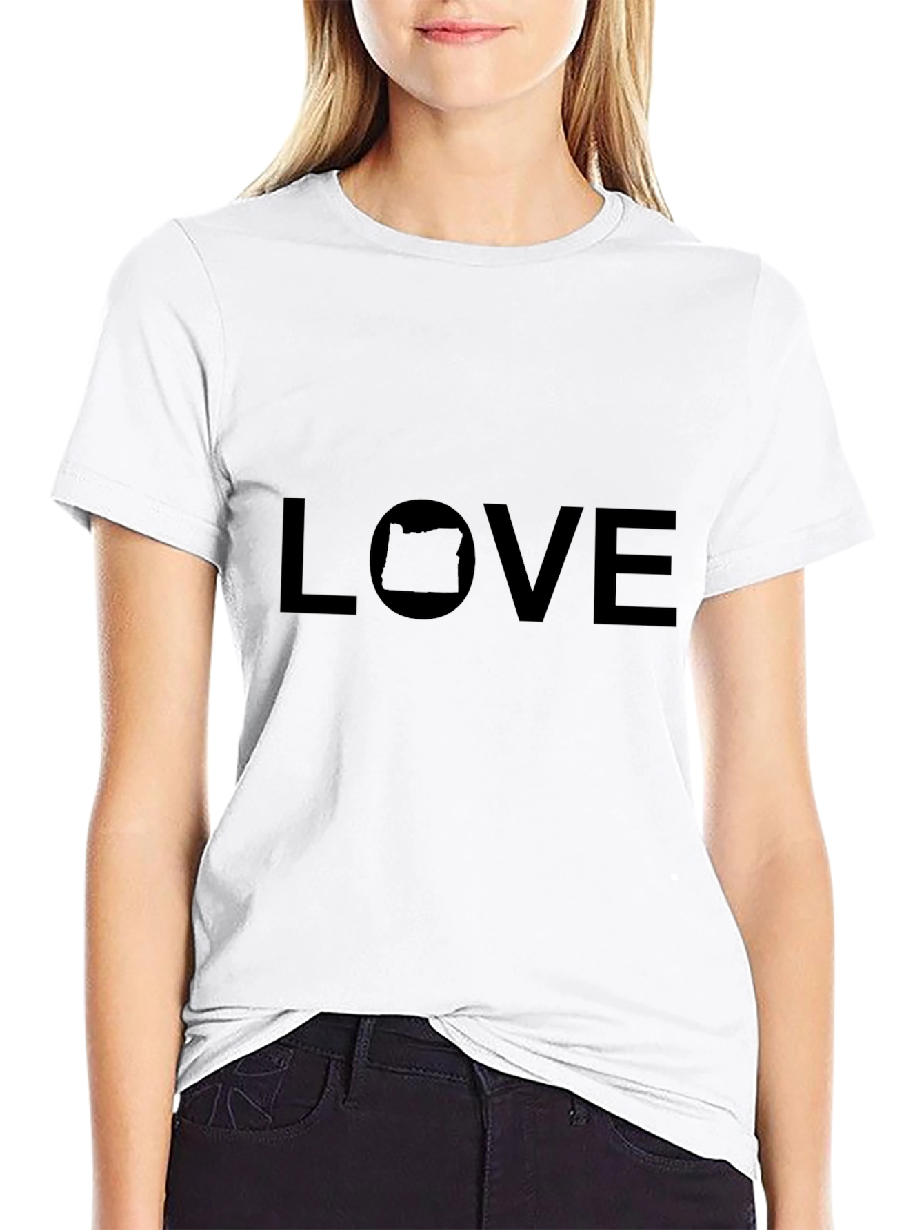 Oregon Love Graphic Tee - Black Cotton T-Shirt