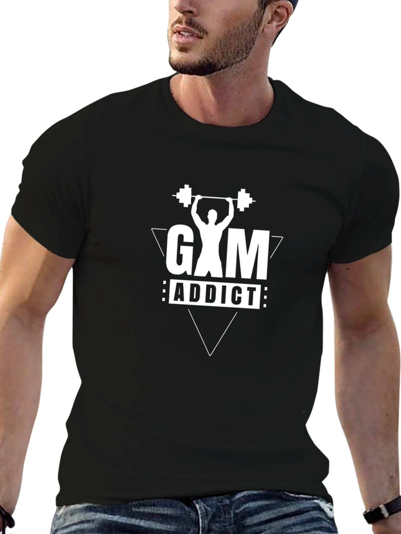 Gym Addict T-Shirt - Black Short Sleeve