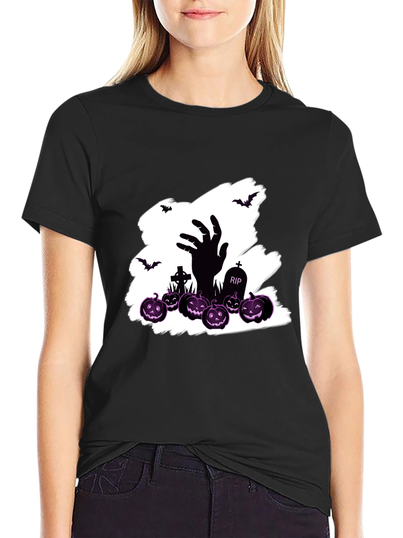 Halloween Zombie Hand Pumpkin T-Shirt
