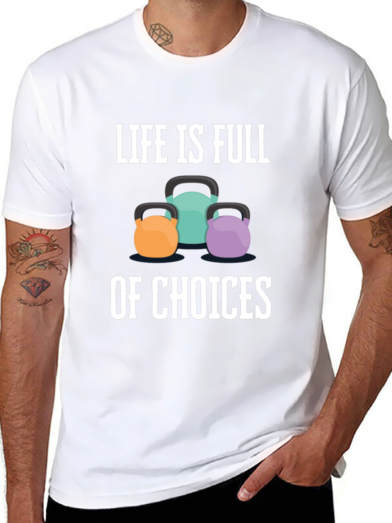 Life is Full of Choices T-Shirt - Kettlebell Design