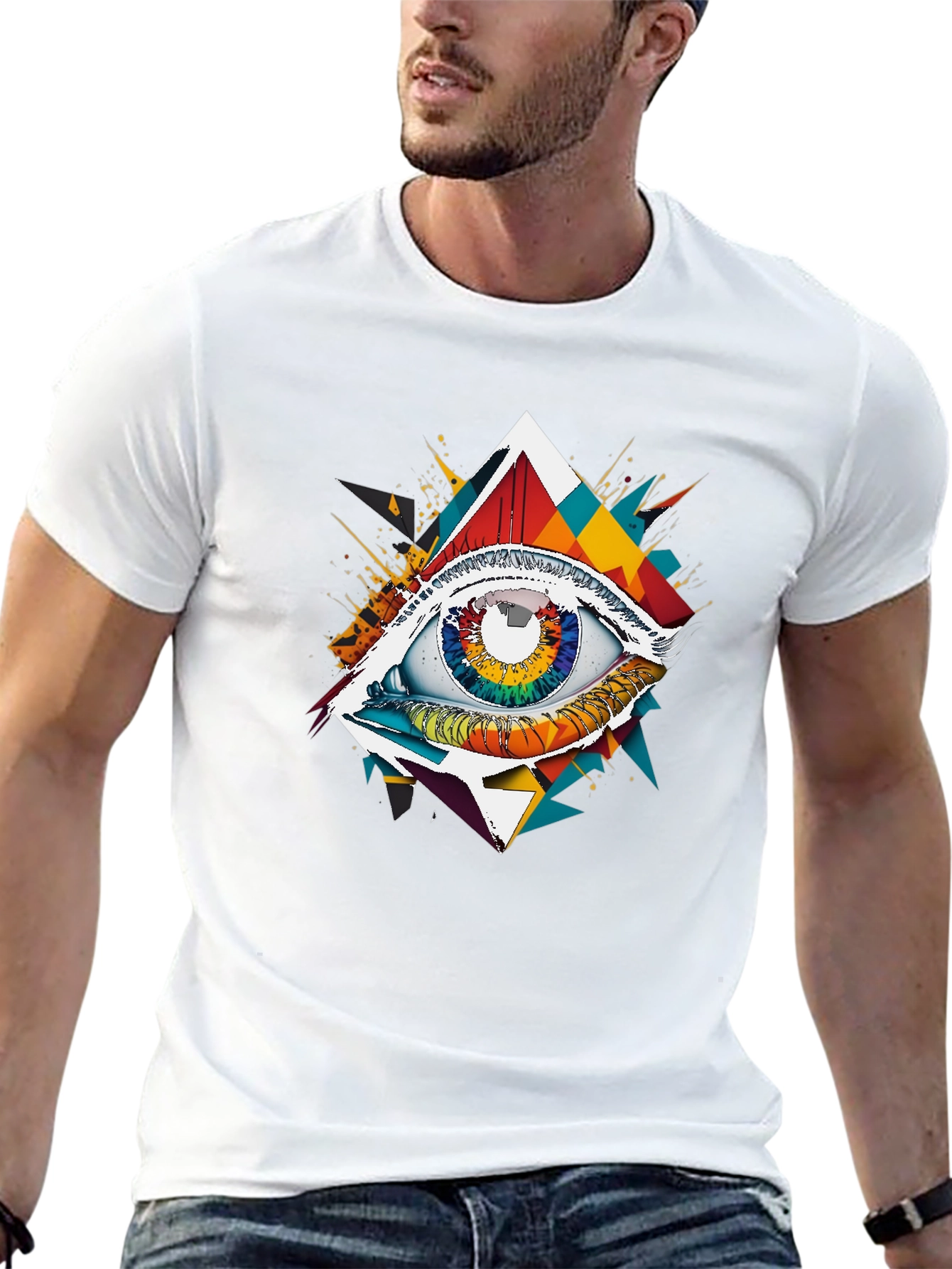 Psychedelic Eye Graphic Tee - Mens Black T-Shirt