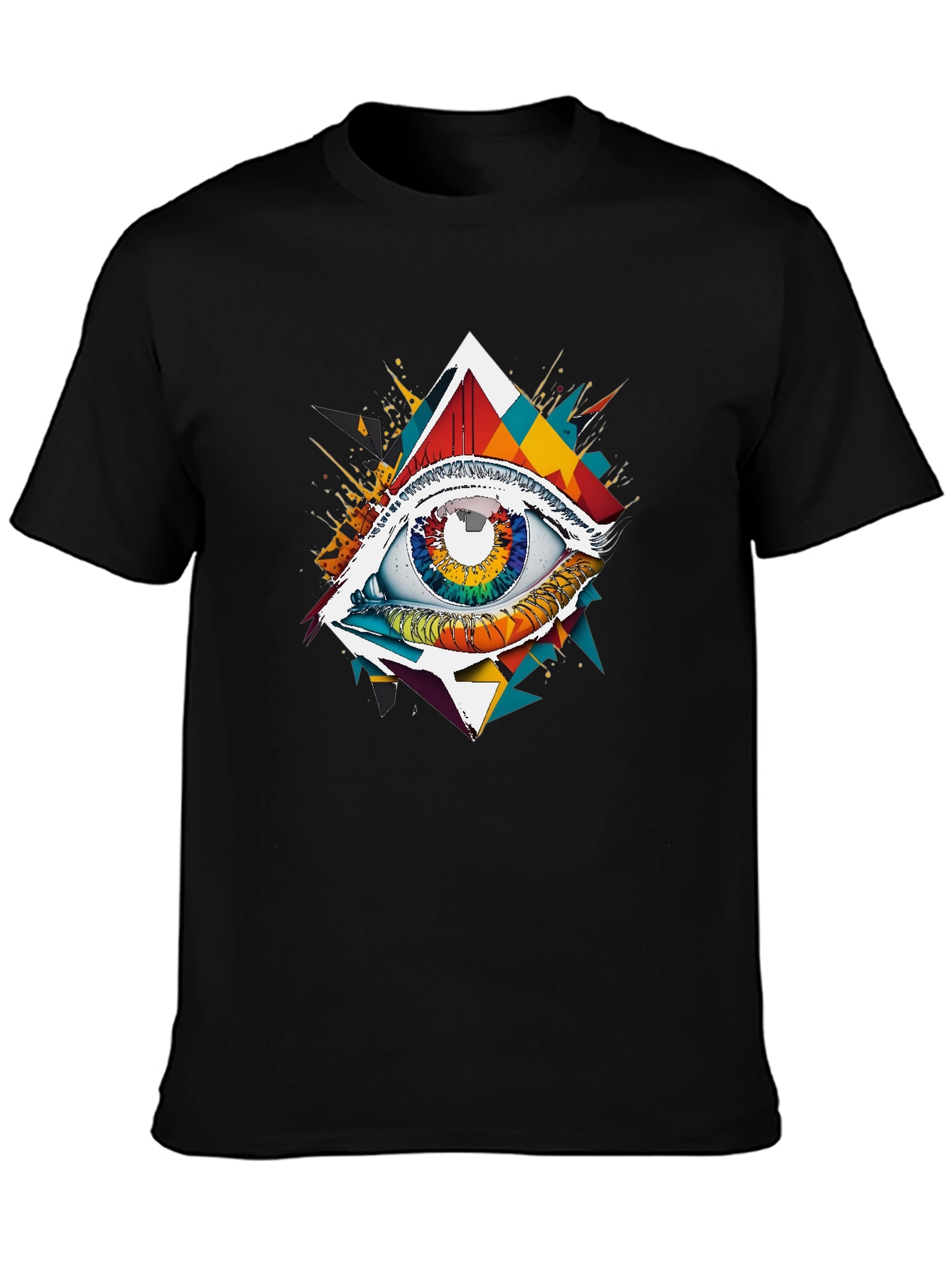 Psychedelic Eye Graphic Tee - Mens Black T-Shirt