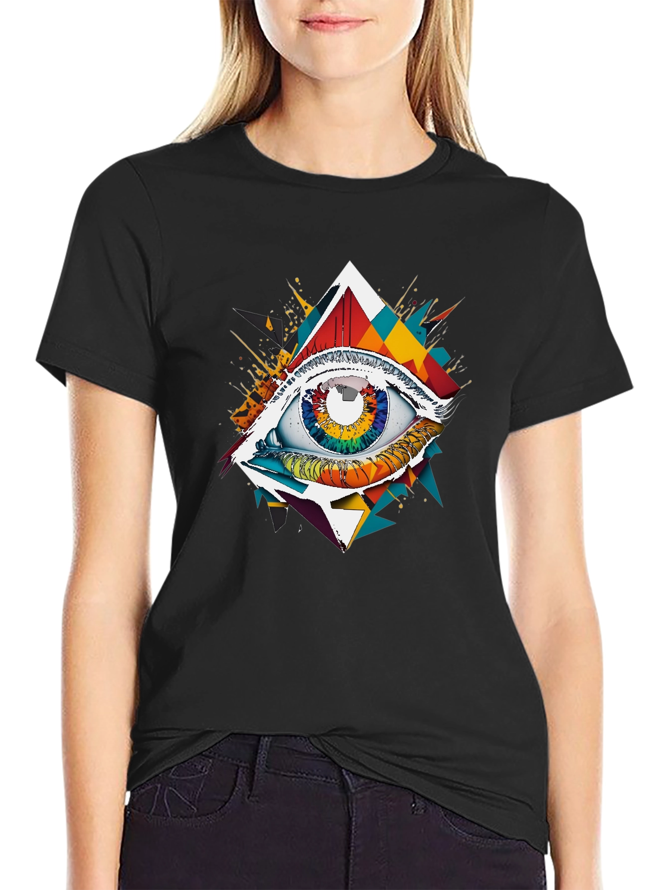 Psychedelic Eye Graphic Tee - Mens Black T-Shirt