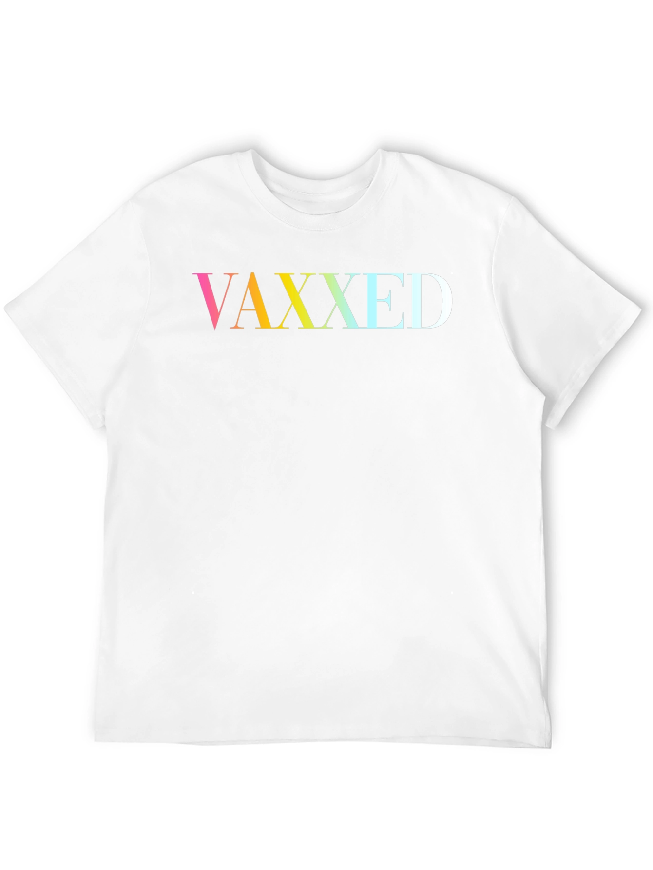 Vaxxed Rainbow Gradient Graphic Tee - Black Cotton