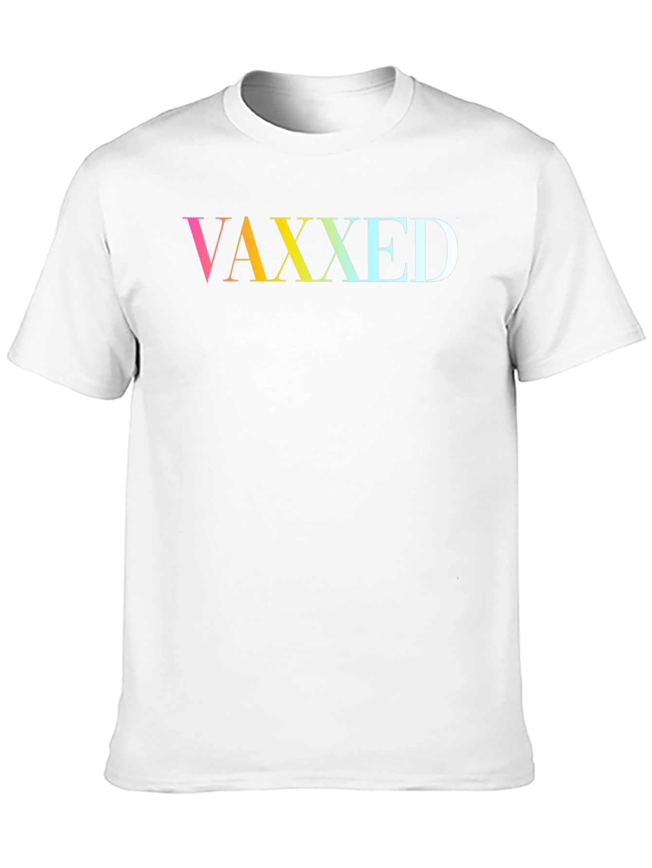 Vaxxed Rainbow Gradient Graphic Tee - Black Cotton