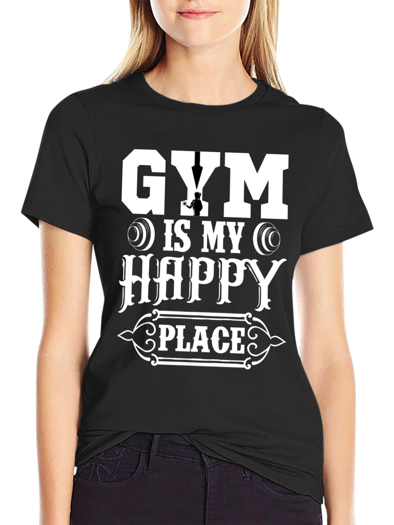 Gym is My Happy Place T-Shirt Workout Tee