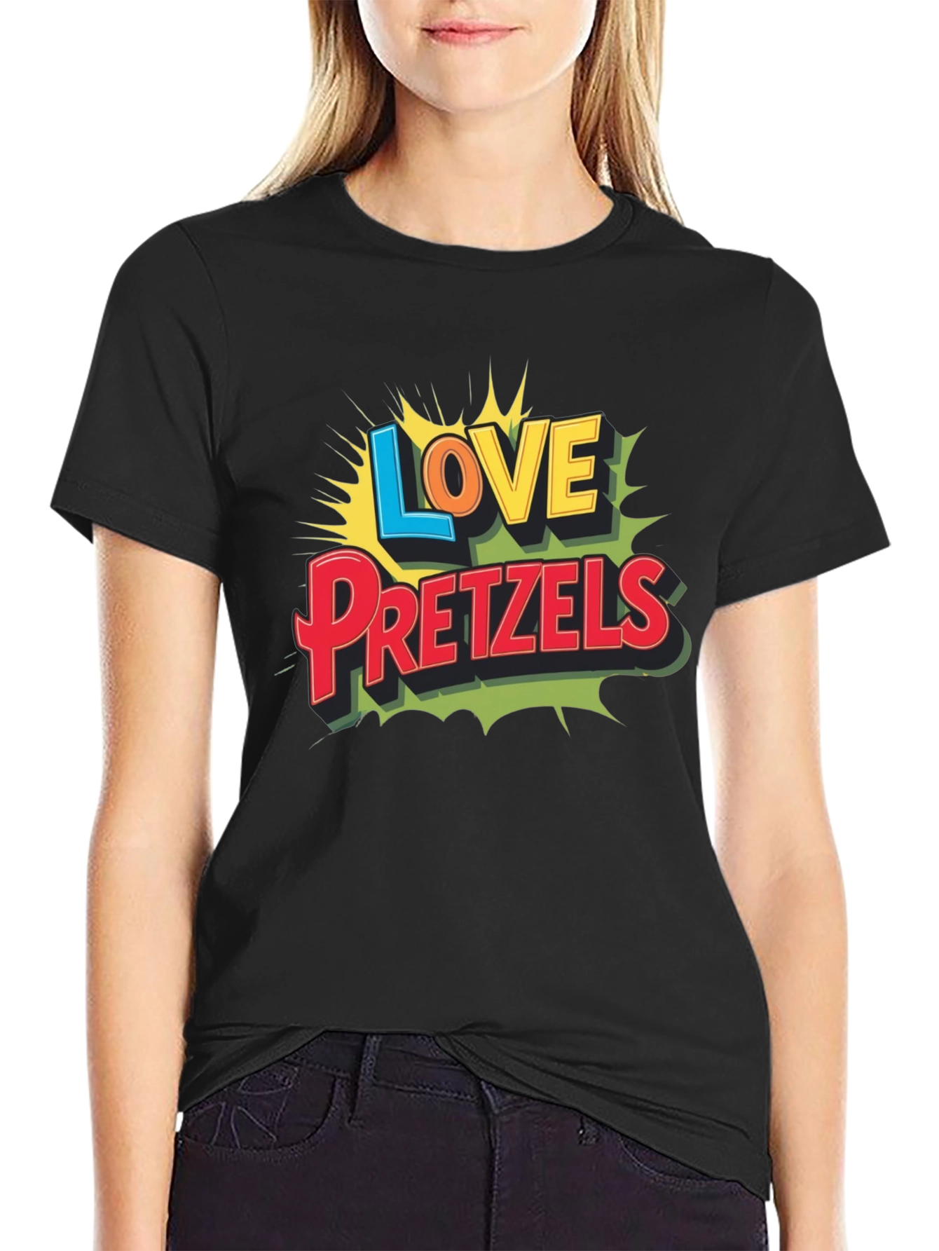 Love Pretzels Graphic Tee - Novelty Food Shirt