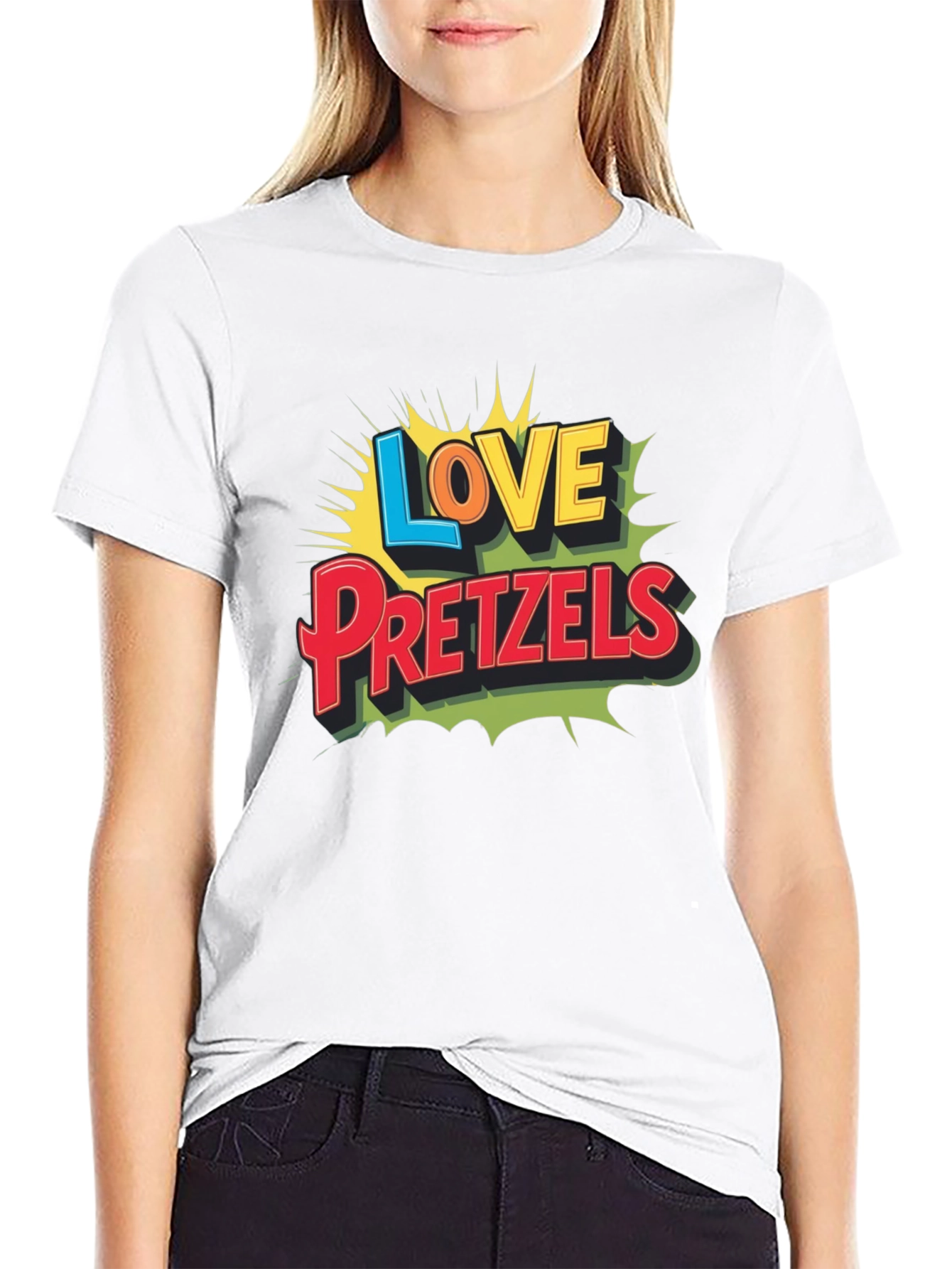 Love Pretzels Graphic Tee - Novelty Food Shirt