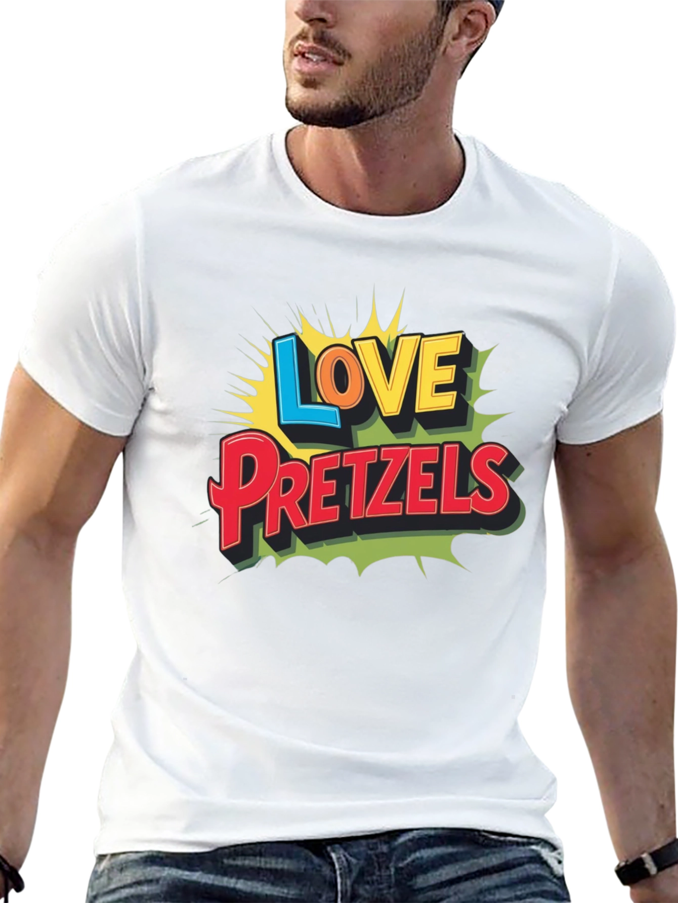 Love Pretzels Graphic Tee - Novelty Food Shirt