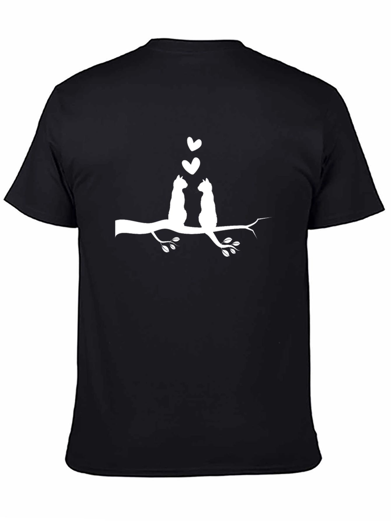 Cats in Love Black Graphic Tee