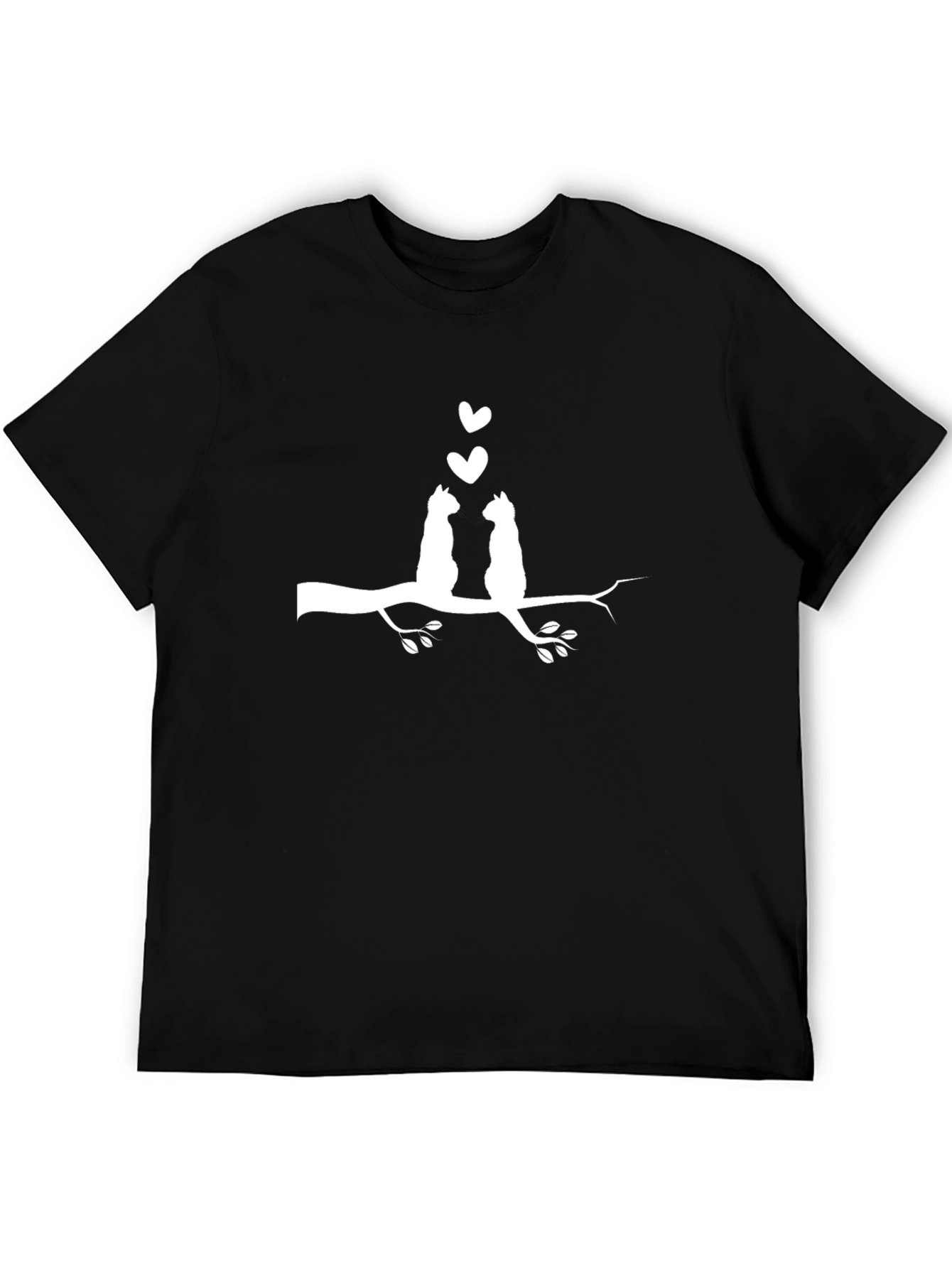 Cats in Love Black Graphic Tee