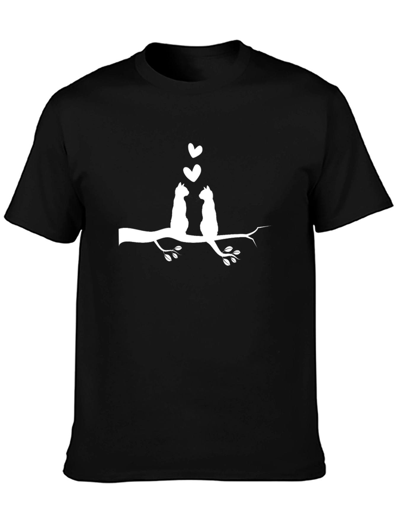 Cats in Love Black Graphic Tee