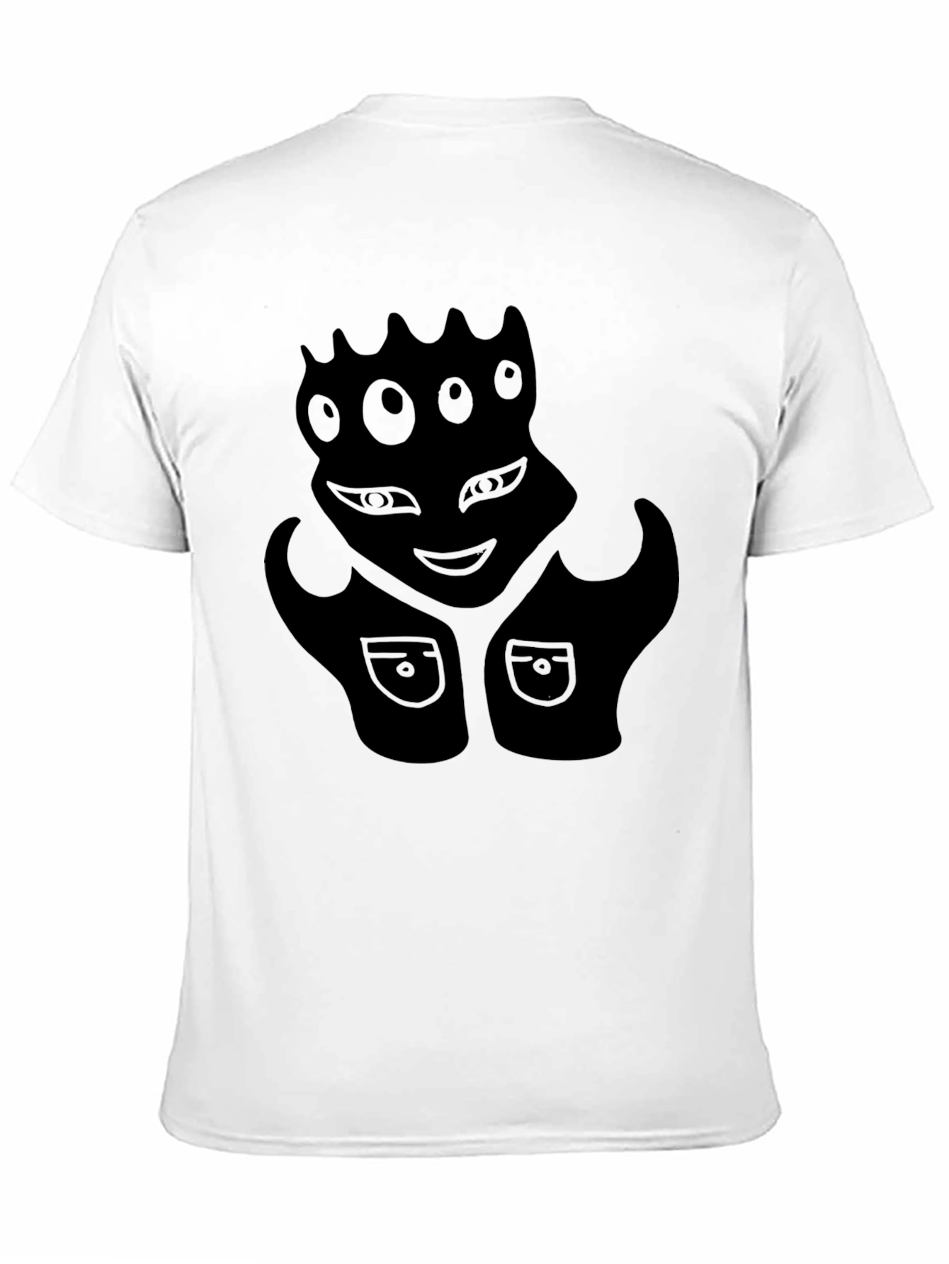 Black Graphic Tee - Alien Face Design