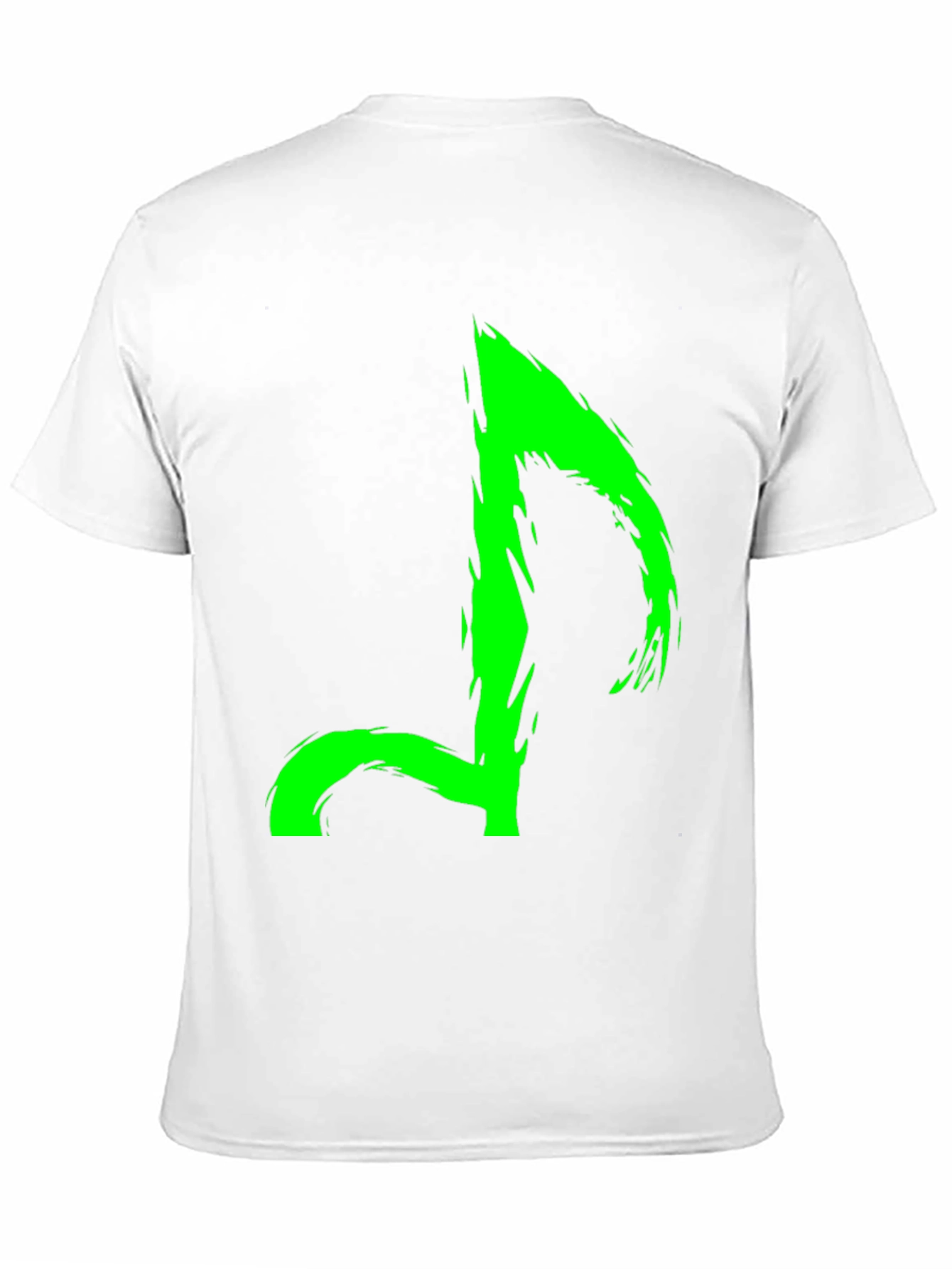 Neon Green Music Note Graphic Black T-Shirt