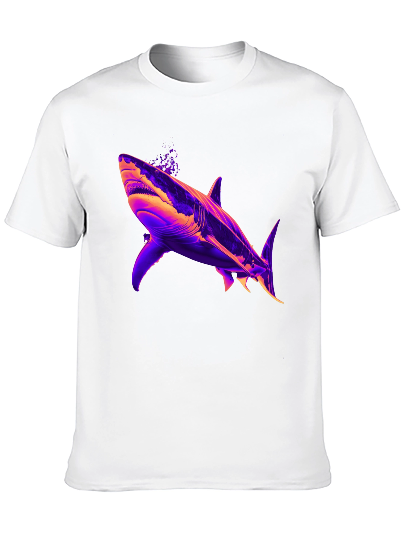 Shark Graphic Print Mens Black T-Shirt
