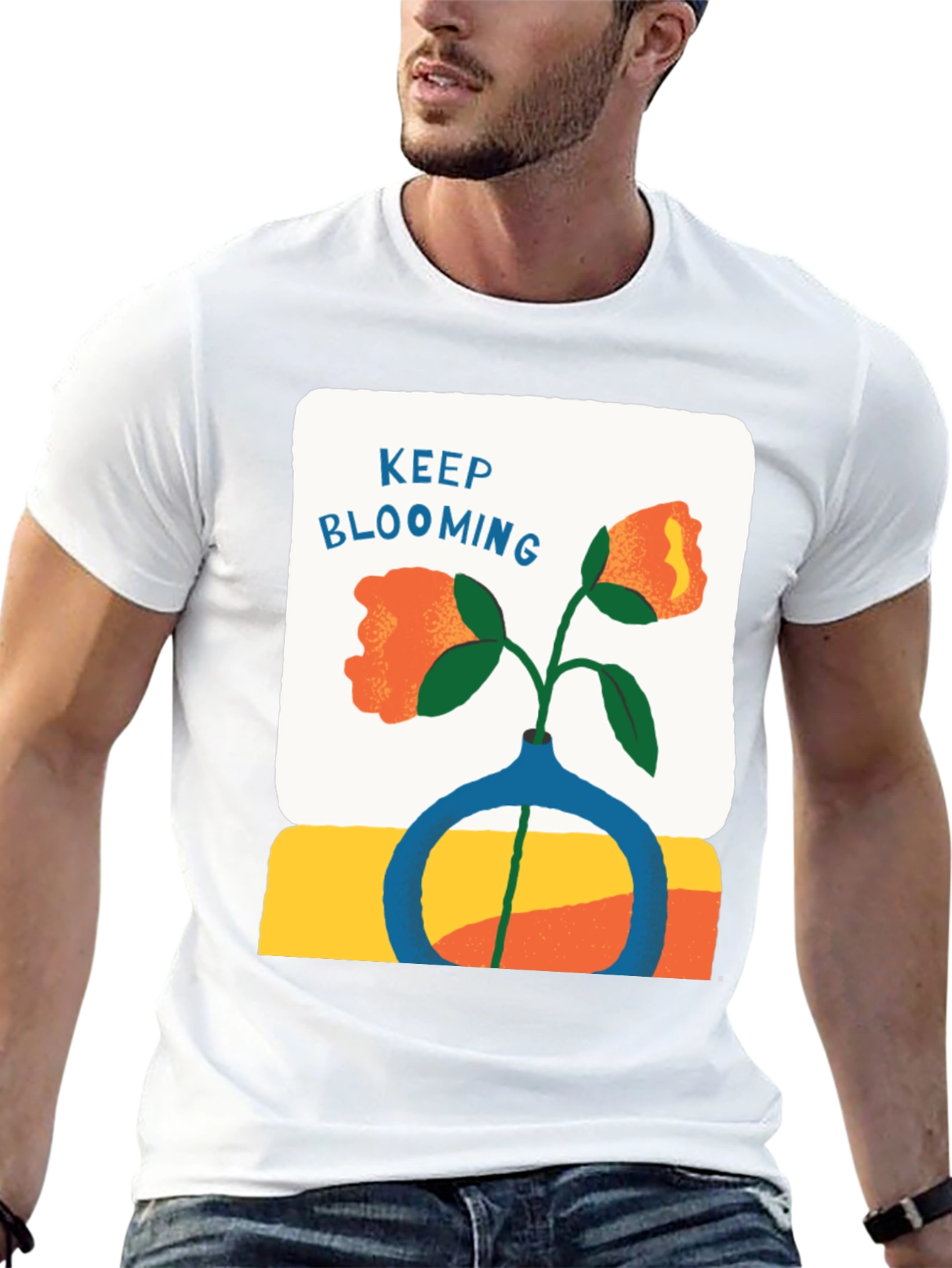 Keep Blooming Graphic Tee - Black Casual Shirt