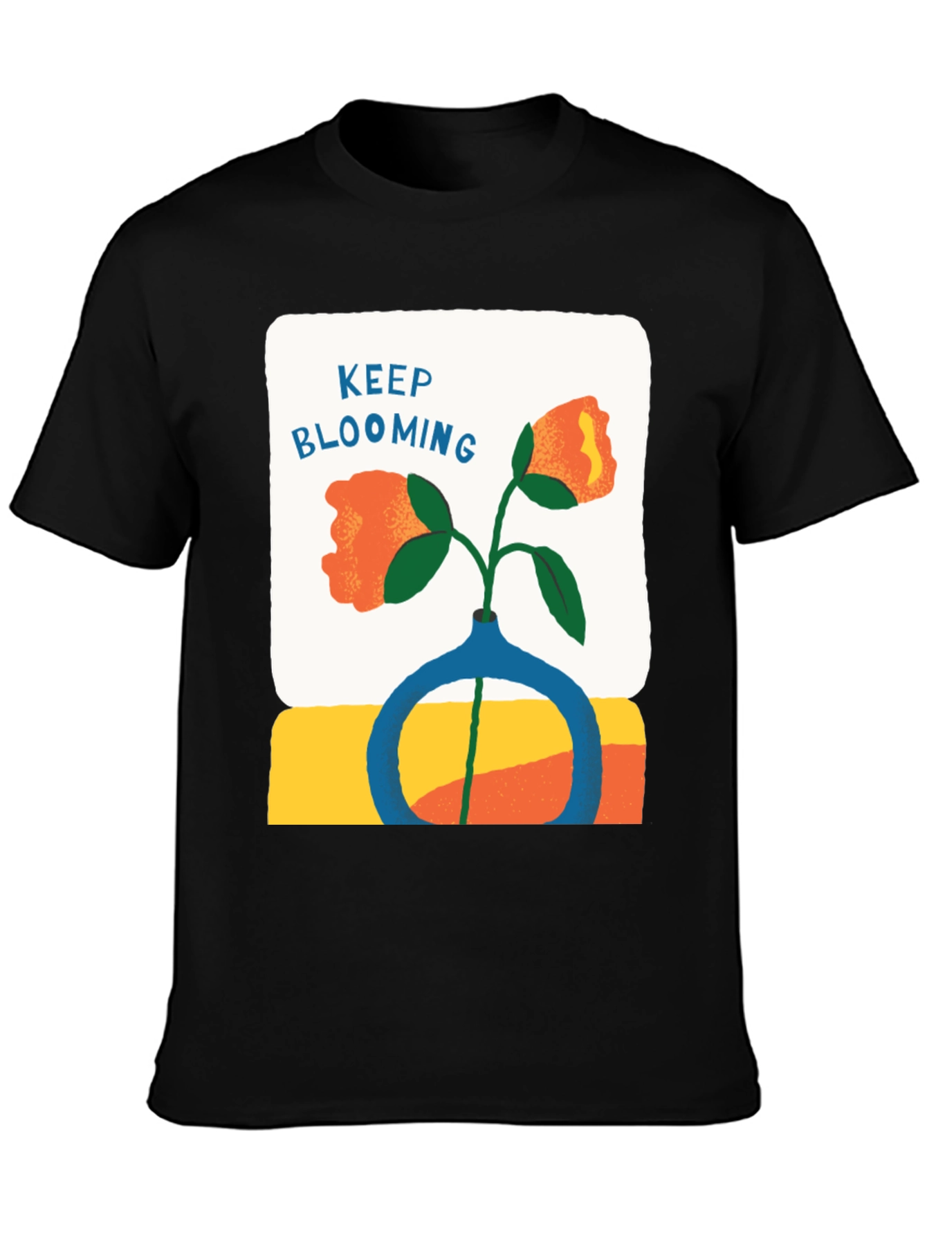 Keep Blooming Graphic Tee - Black Casual Shirt