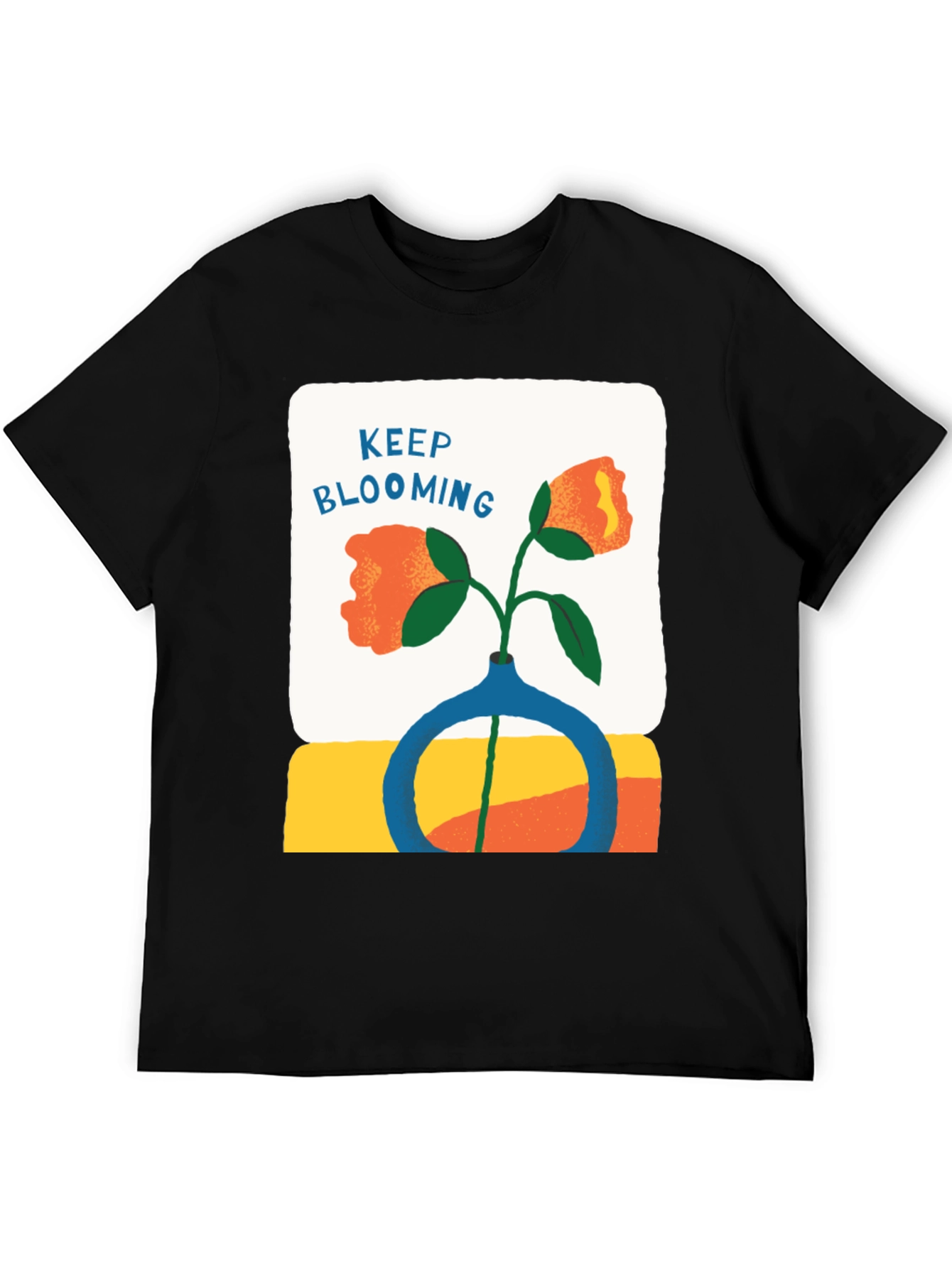 Keep Blooming Graphic Tee - Black Casual Shirt