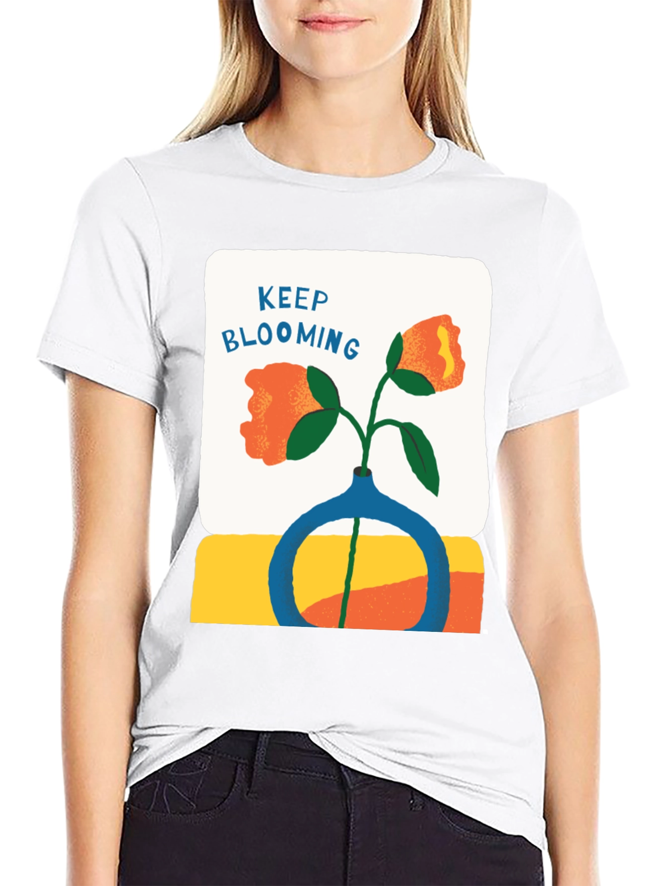 Keep Blooming Graphic Tee - Black Casual Shirt