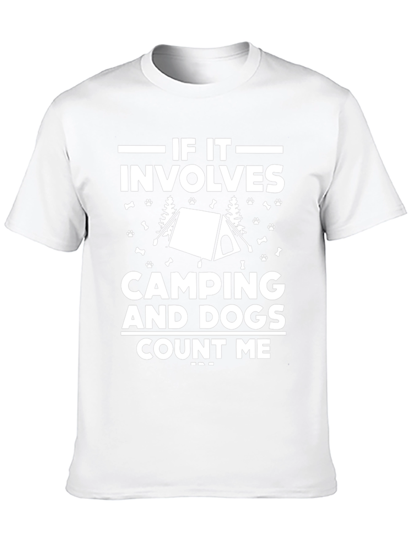 Camping and Dogs T-Shirt - Mens Black Graphic Tee
