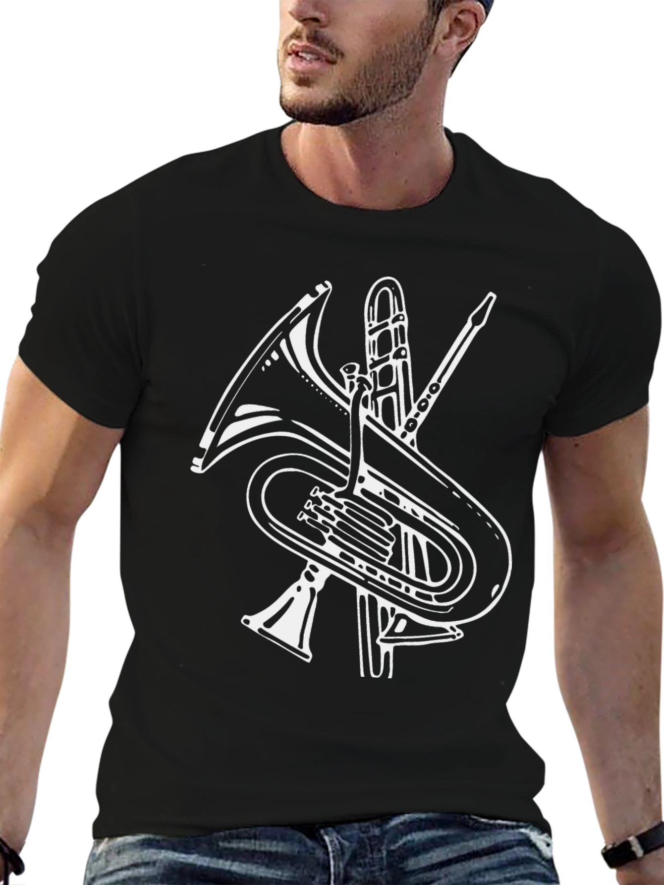 Musical Instruments Graphic T-Shirt - Black