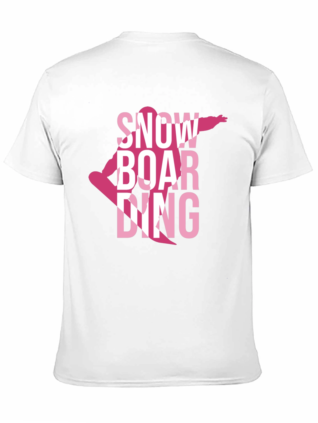 Snowboarding Graphic Tee - Pink on Black