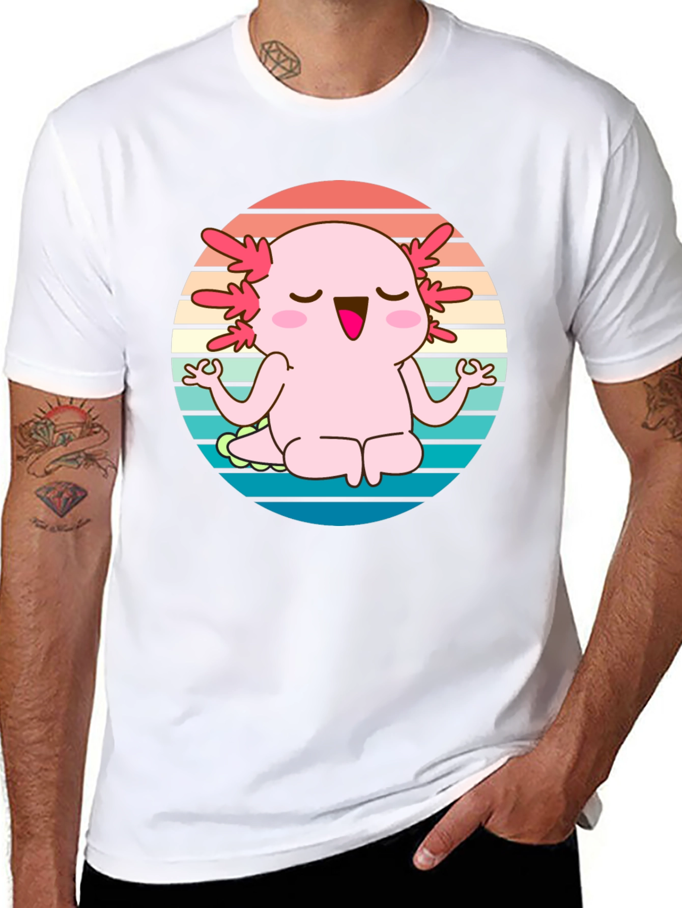 Axolotl Meditating T-Shirt - Cute Yoga Design