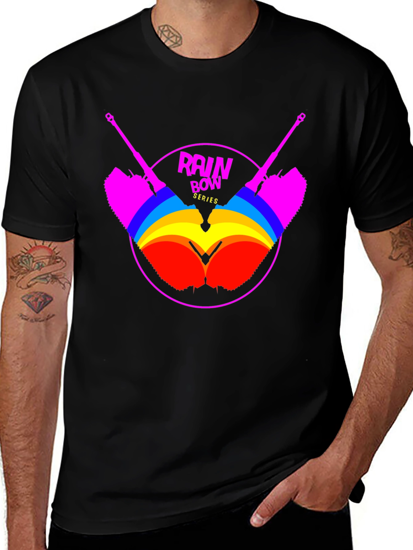 Rainbow Tanks Graphic Tee - Bold Statement T-Shirt