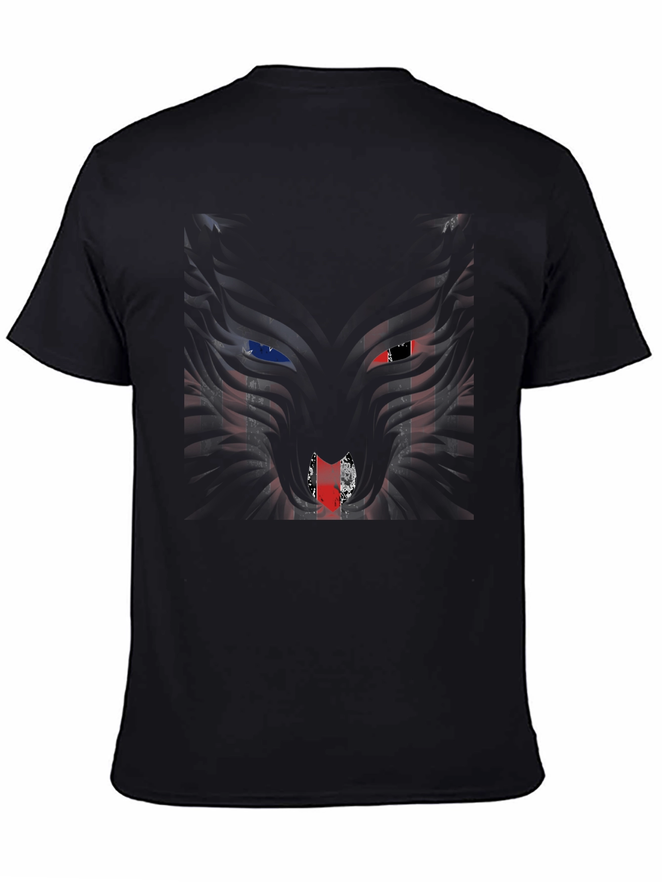 American Flag Wolf Graphic Mens T-Shirt