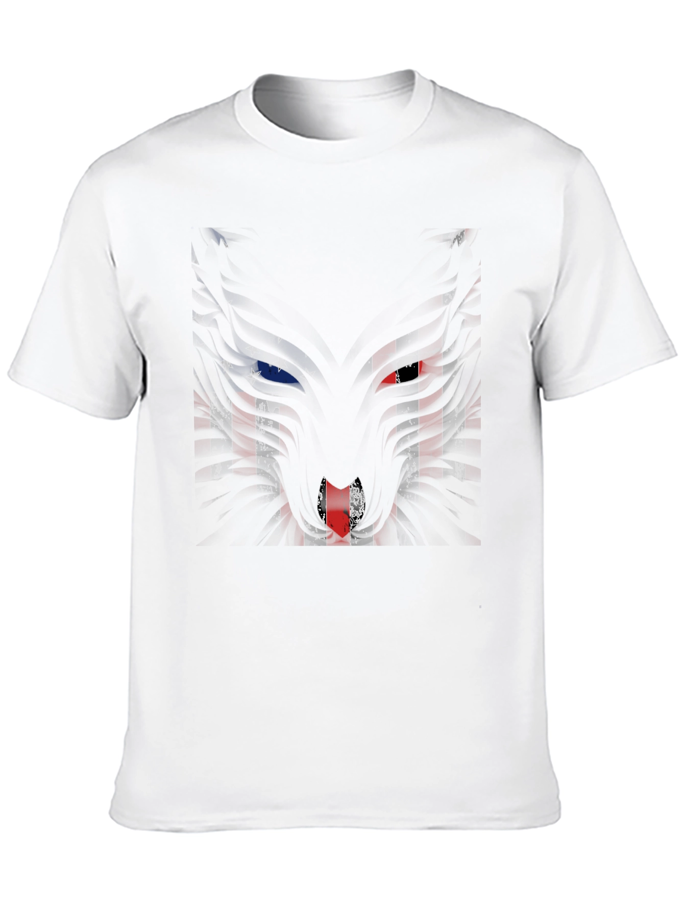 American Flag Wolf Graphic Mens T-Shirt