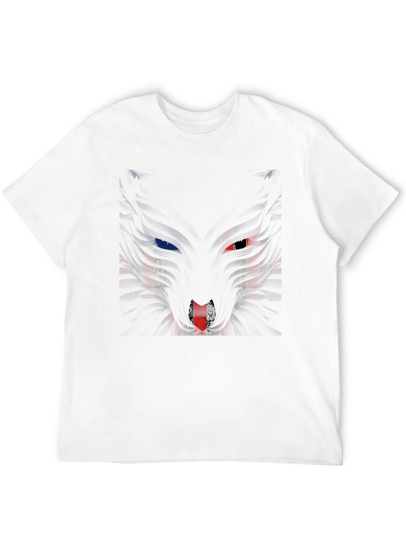 American Flag Wolf Graphic Mens T-Shirt
