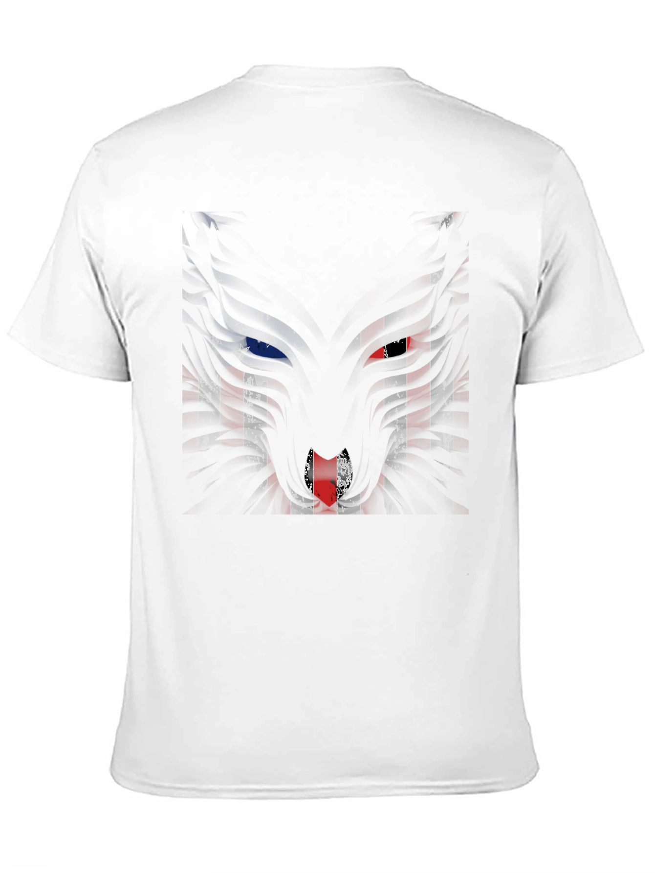 American Flag Wolf Graphic Mens T-Shirt